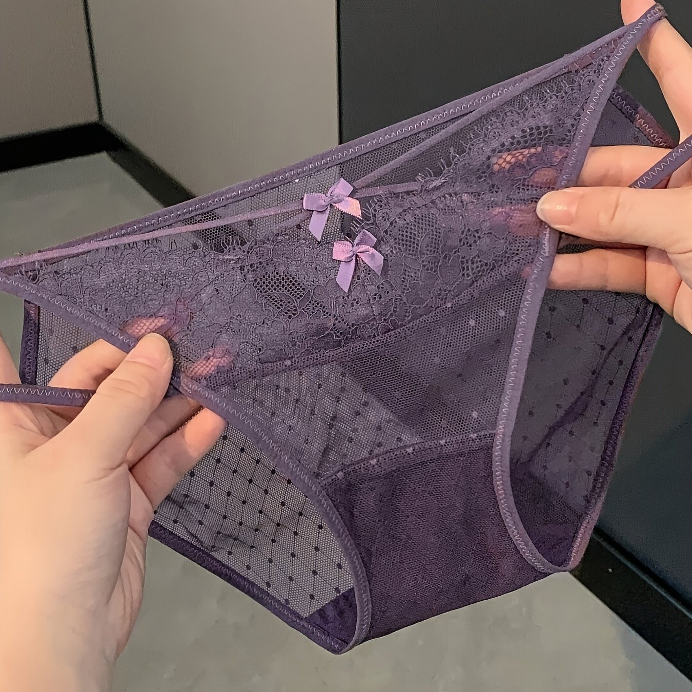 TEMU 【新作】セクシーで魅惑的なレディースレースパンティ。ピュアで魅力的、通気性抜群の中抜きデザインの三角ブリーフ。