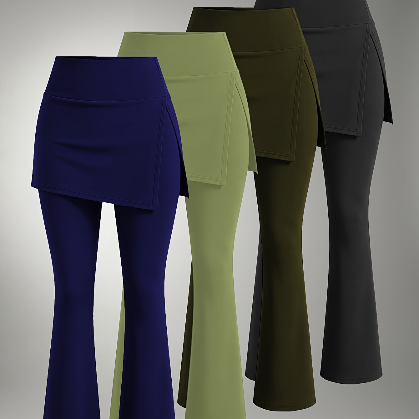 TEMU 4 New Women's Ruffles Trumpet Pants Fashion Temperament Slit Casual High-waist Skirt-pants