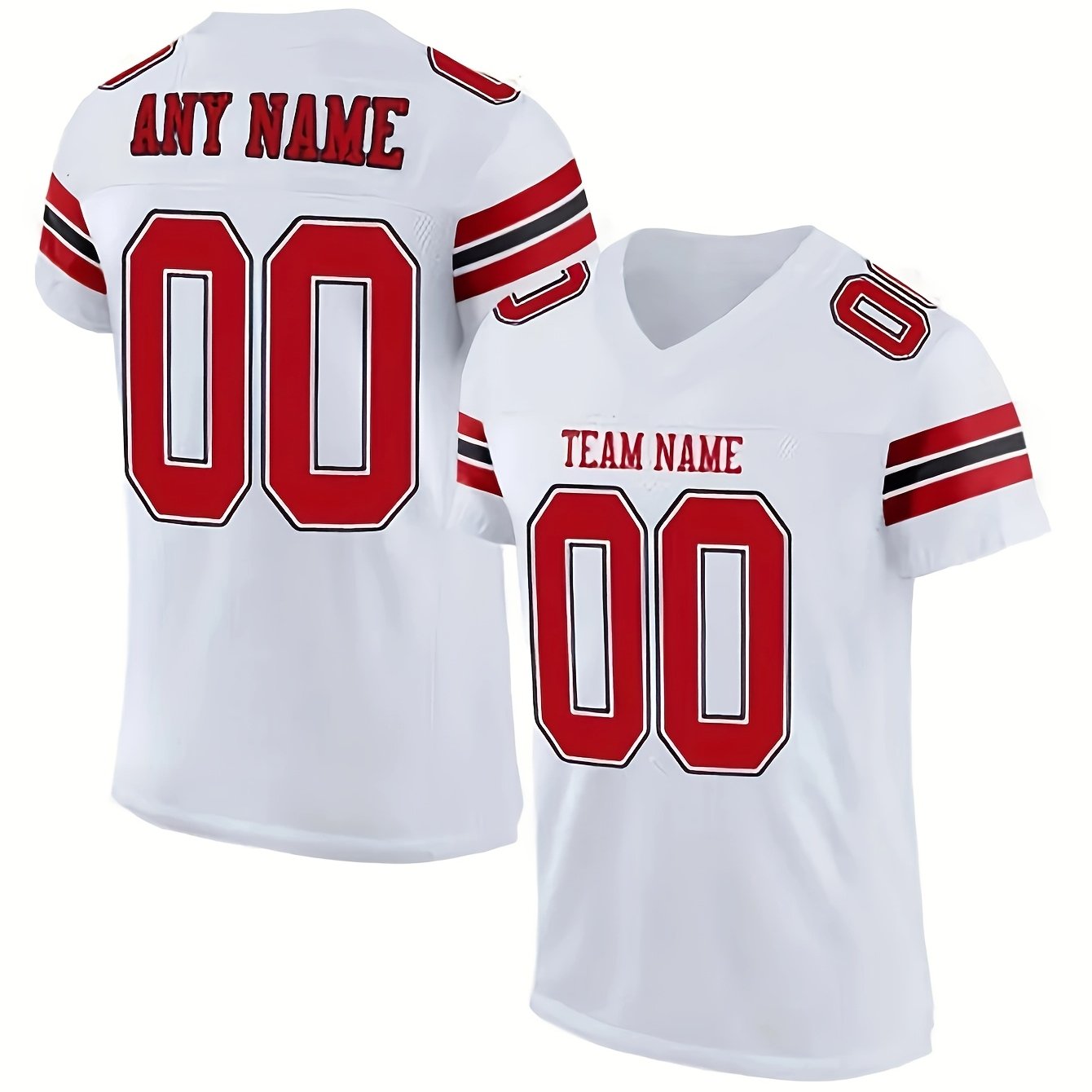 TEMU Men's Custom V-neck Shirt With Team Logo Printing - Ized Jersey Suitable For,,, - Spring/summer & Casual Wear - Team Uniforms