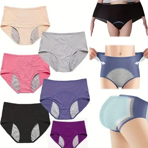 6pcs womens leakproof underwear with pelvic floor support comfortable dry and breathable panties assorted colors beige pink purple light use hand wash only