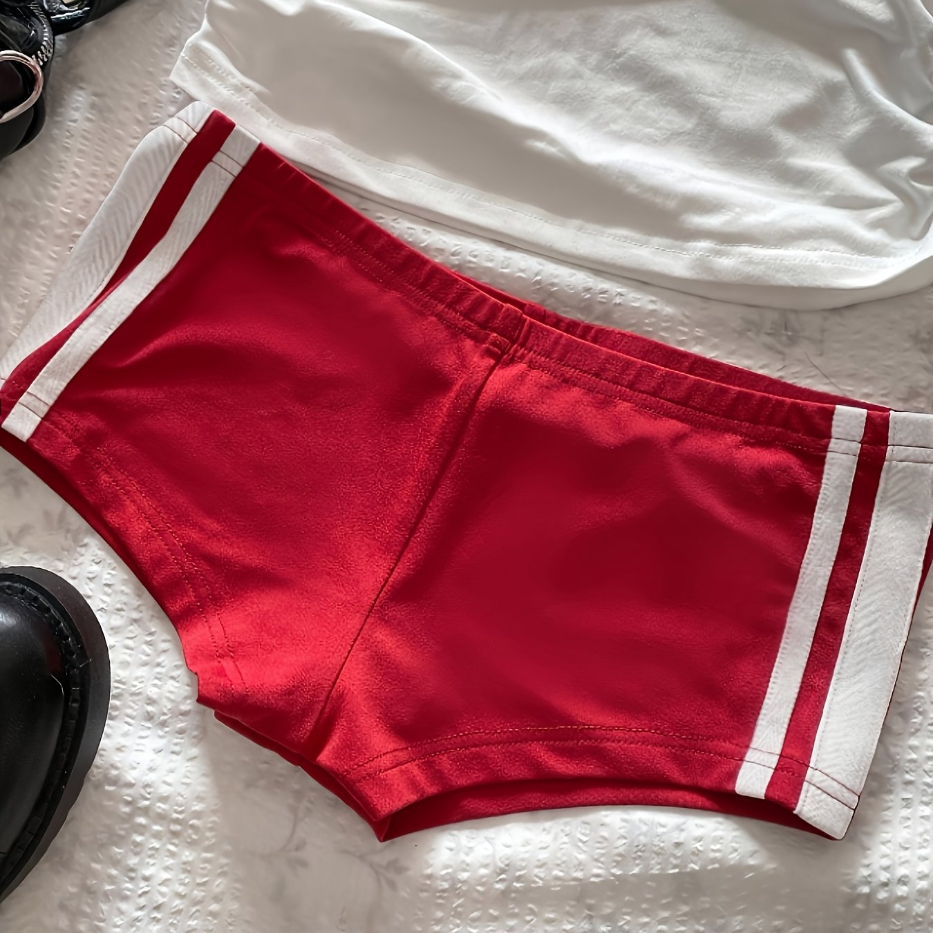 Image of Women's Y2k High-elastic Body-hugging Mini Shorts - Waist Solid Color Leggings Suitable For,, Dance & Casual Attire, Machine Washable Low-rise Shorts With Non- Fabric