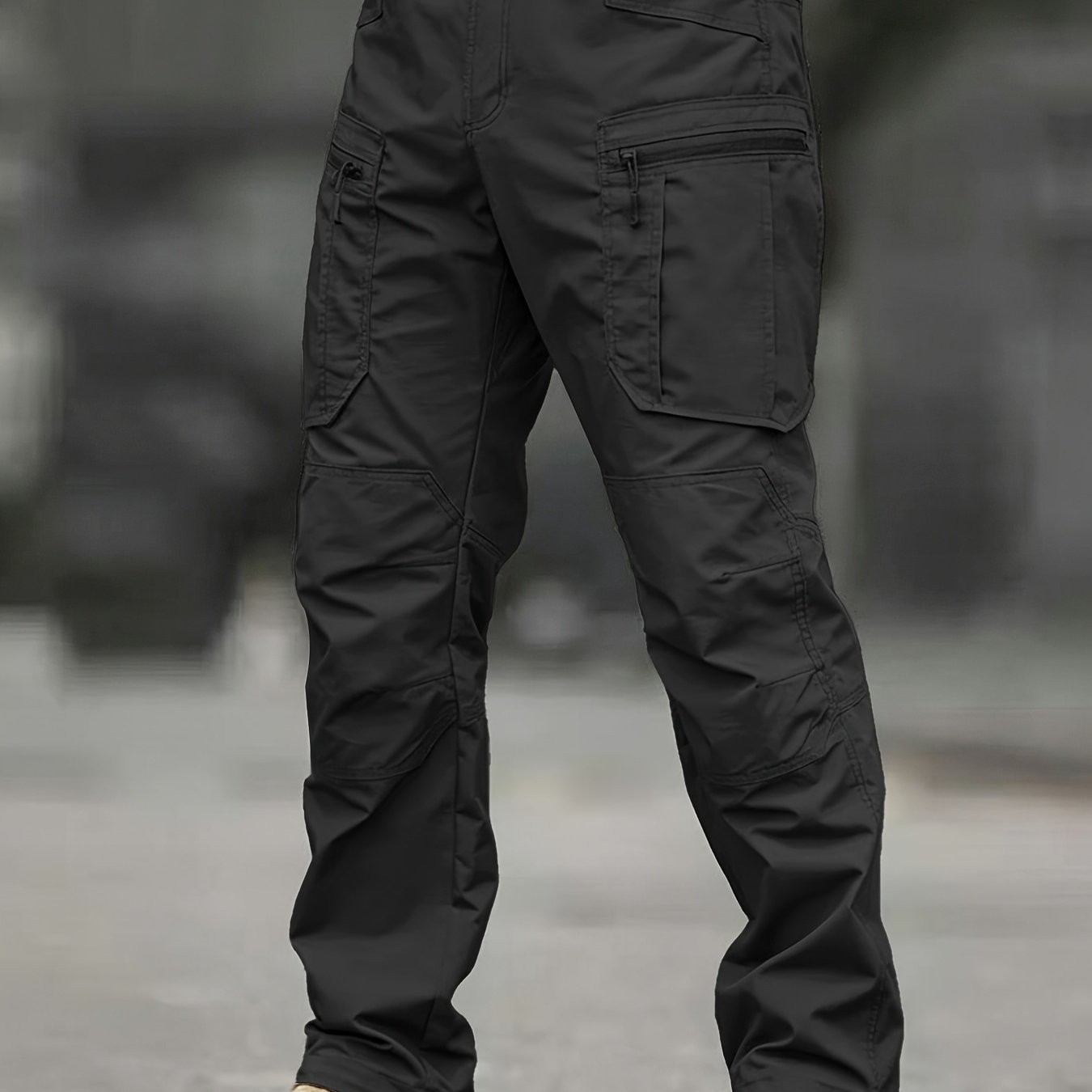 TEMU Men's Tactical Cargo Pants, Multi- Design - Durable Fabric For Outdoor Hiking And Construction Work, Spring/fall/summer , Work Trousers, Solid