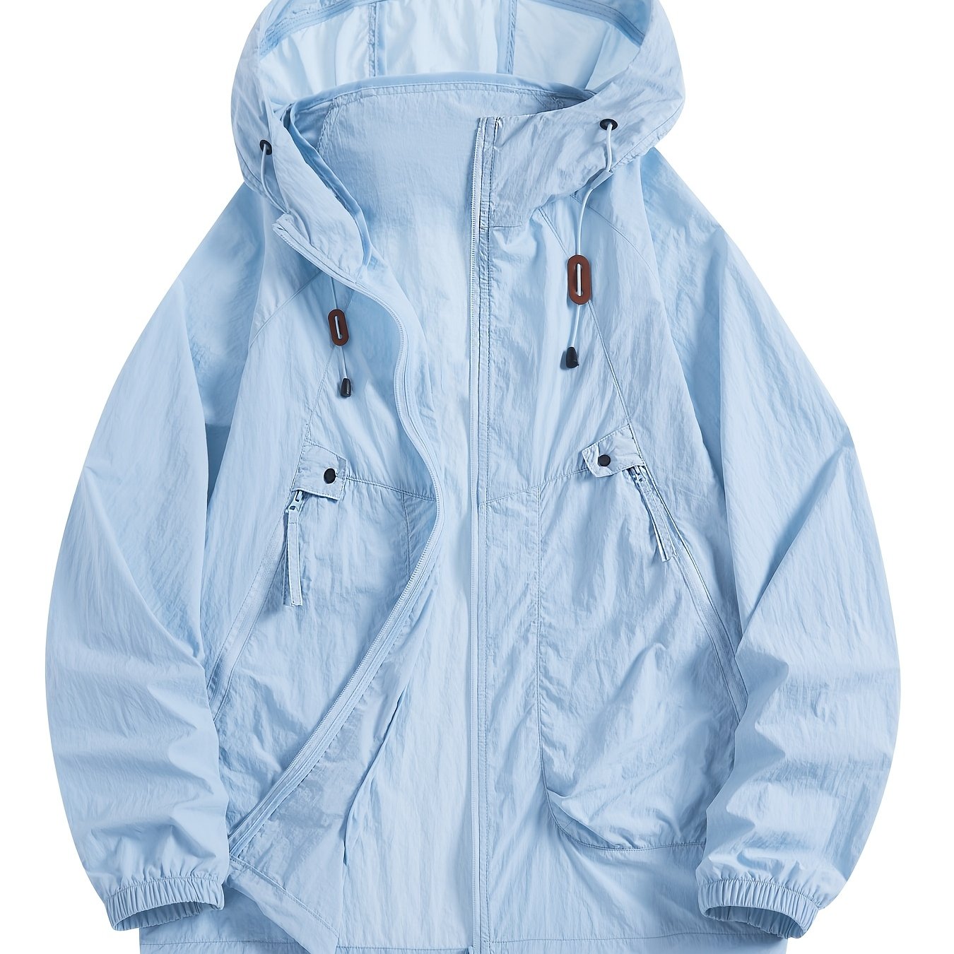 Image of Women's Spring Summer Outdoor Lightweight Quick- Breathable Cardigan Jacket Women's Hooded Solid Jacket, Non-stretch Fabric For Hiking, Camping