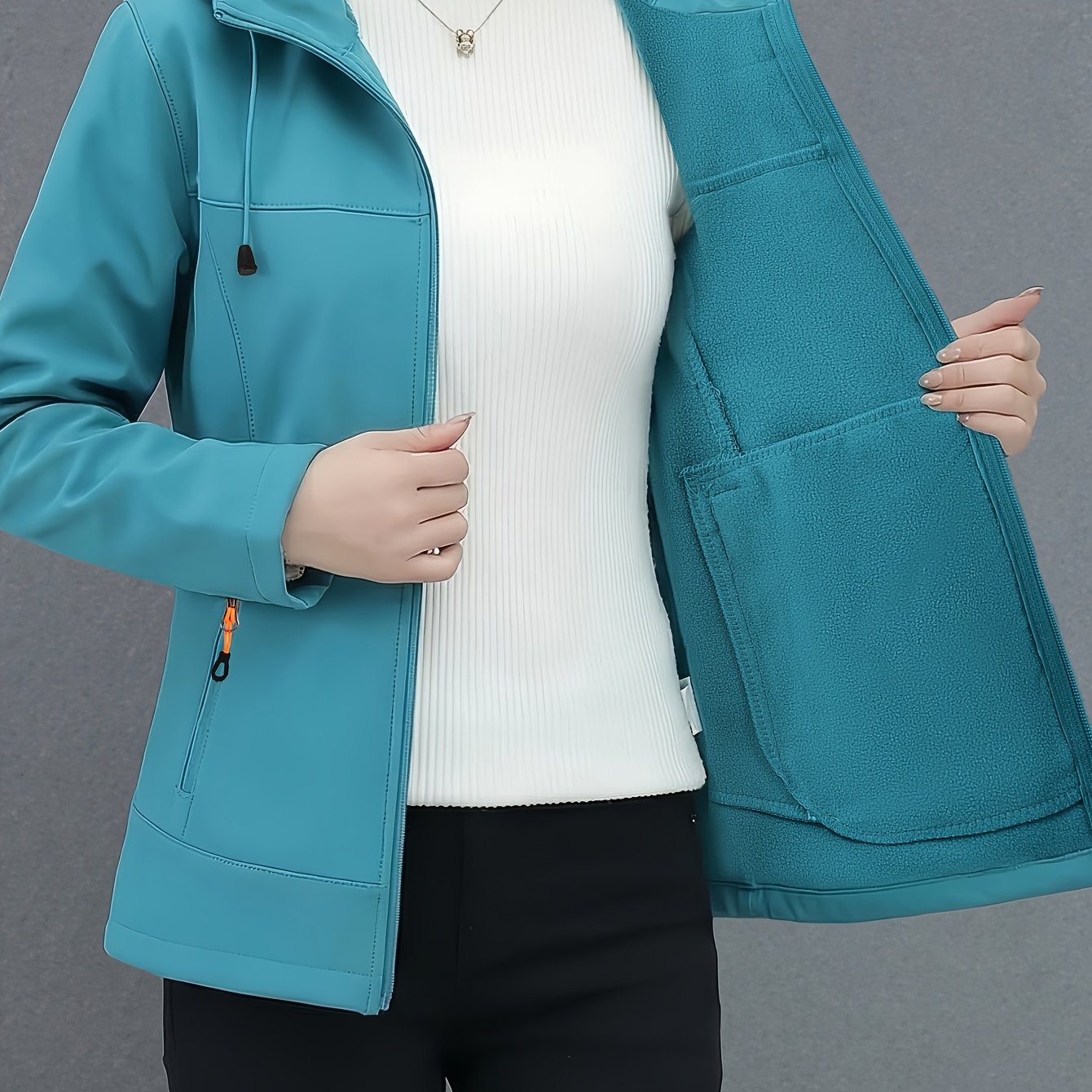 TEMU /autumn Women's Windbreaker Jacket, Simple Casual Loose-fit Outerwear