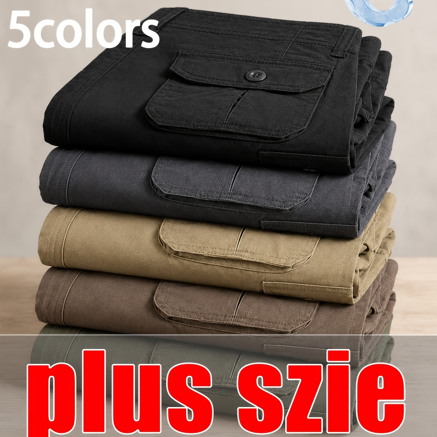 Image of [ Size] 1pc Holiday Casual Vacation Easy Multi-pocket -size Men's Cargo Shorts. -size Men 2xl-6xl For Easy Everyday Wear. Great For Holiday Gifting And A Perfect Father's Day Gift For Dad, Plus Size