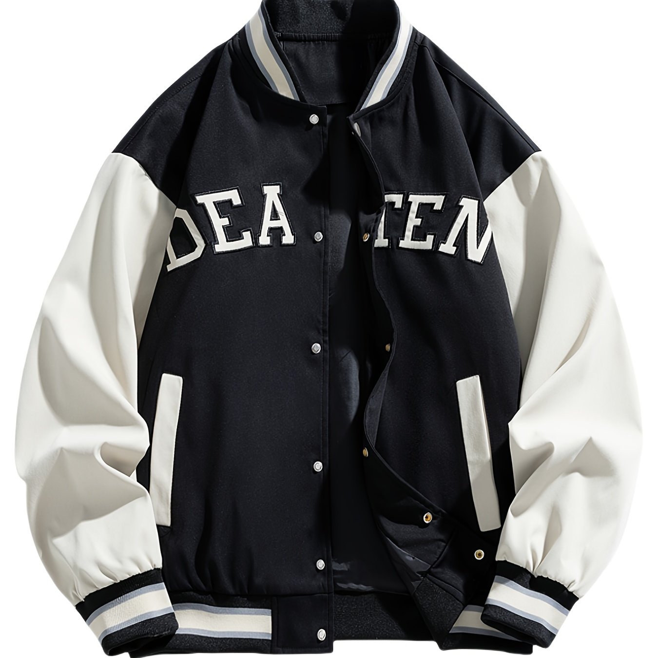 TEMU New Oversized Baseball Jackets For Men, Suitable For Spring And Autumn, Trendy Styles For Plus-size Youth, Plus Size