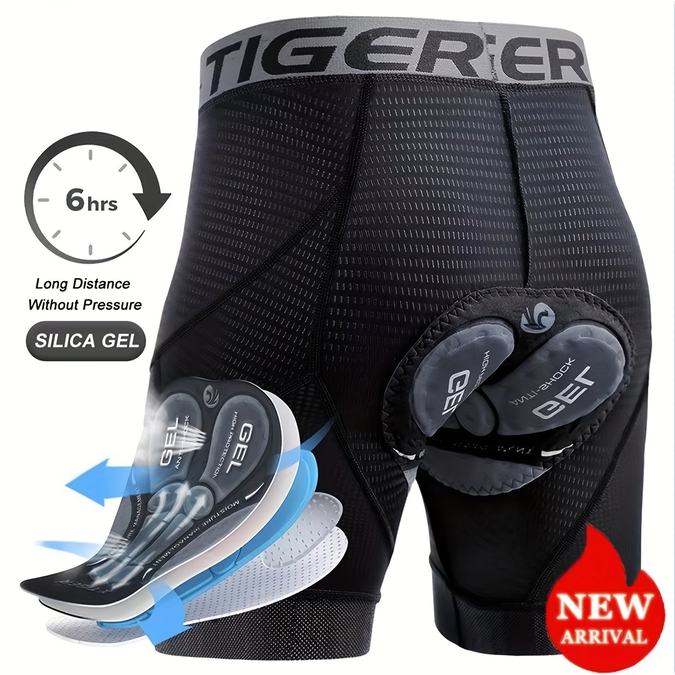 E-shop X-TIGER Radhose Atmungsaktive Mesh Radunterwäsche Gel Polster Stoßfest MTB Fahrradhose Anti-Rutsch Herren Fahrradunterwäsche