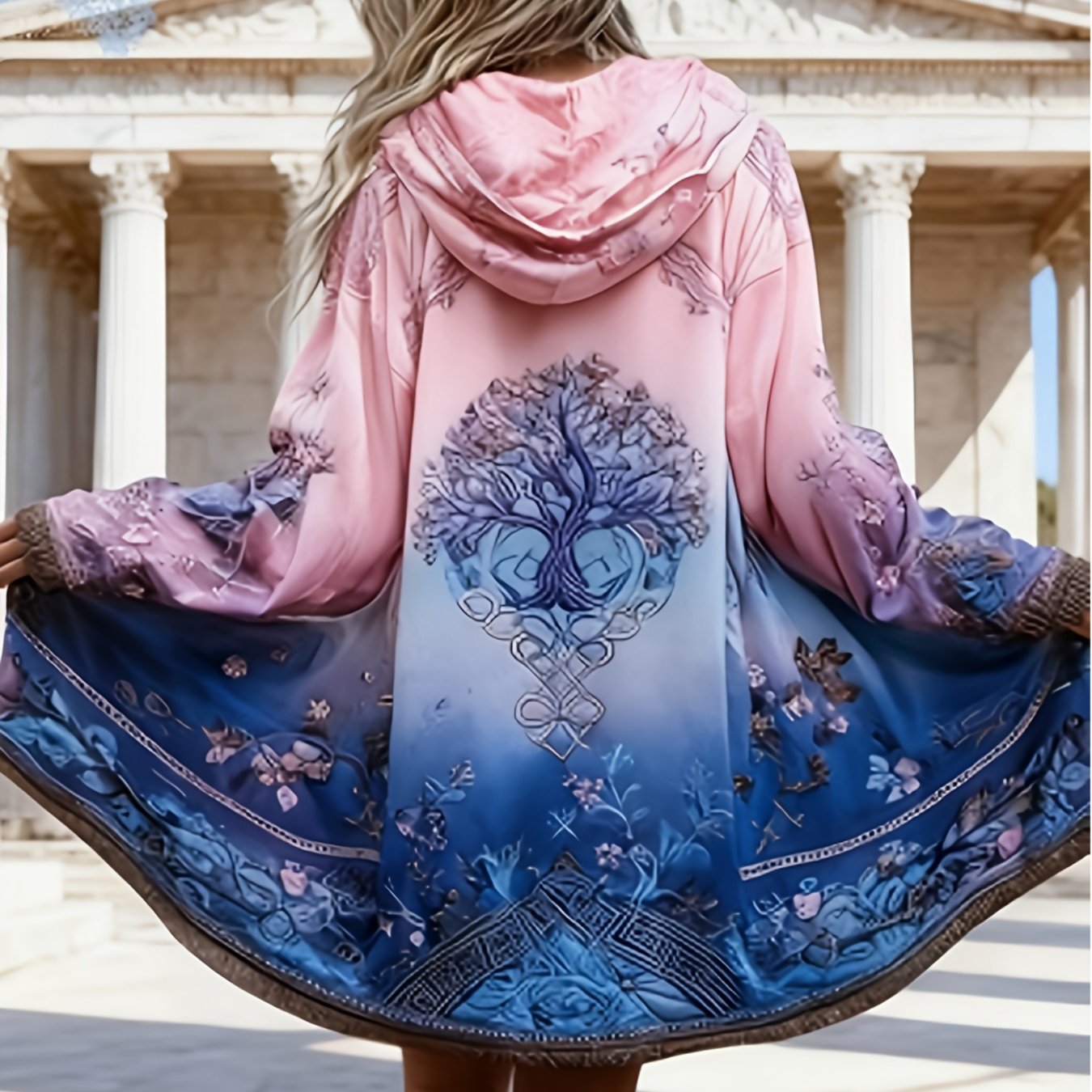 Ladies' Creative Retro 2d Printed Pattern Long-sleeved Cardigan Coat - Retro Bohemian Ethnic Style Cardigan Long-sleeved Jacket
