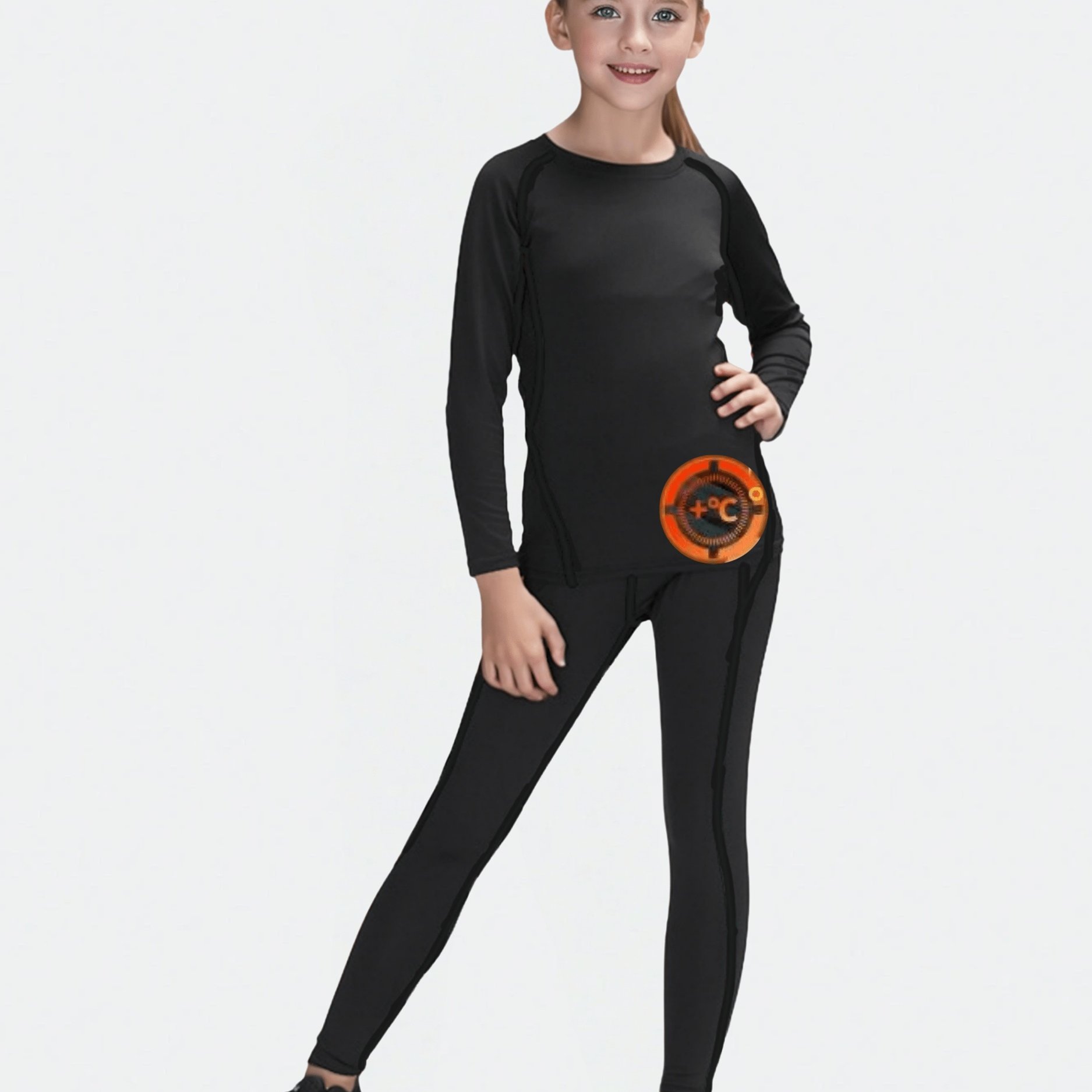 Random Of Girls' Thermal Underwear Set Winter Skiing Warm Base Tight Shirt And Leggings Sports Leggings Fleece Lined Pants Best Gift For Children