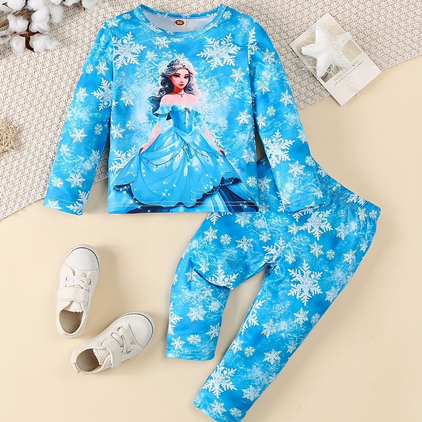 Print Round-neck Long-sleeved Fitted 2pcs Set, For Outdoor, Spring/autumn Essentials