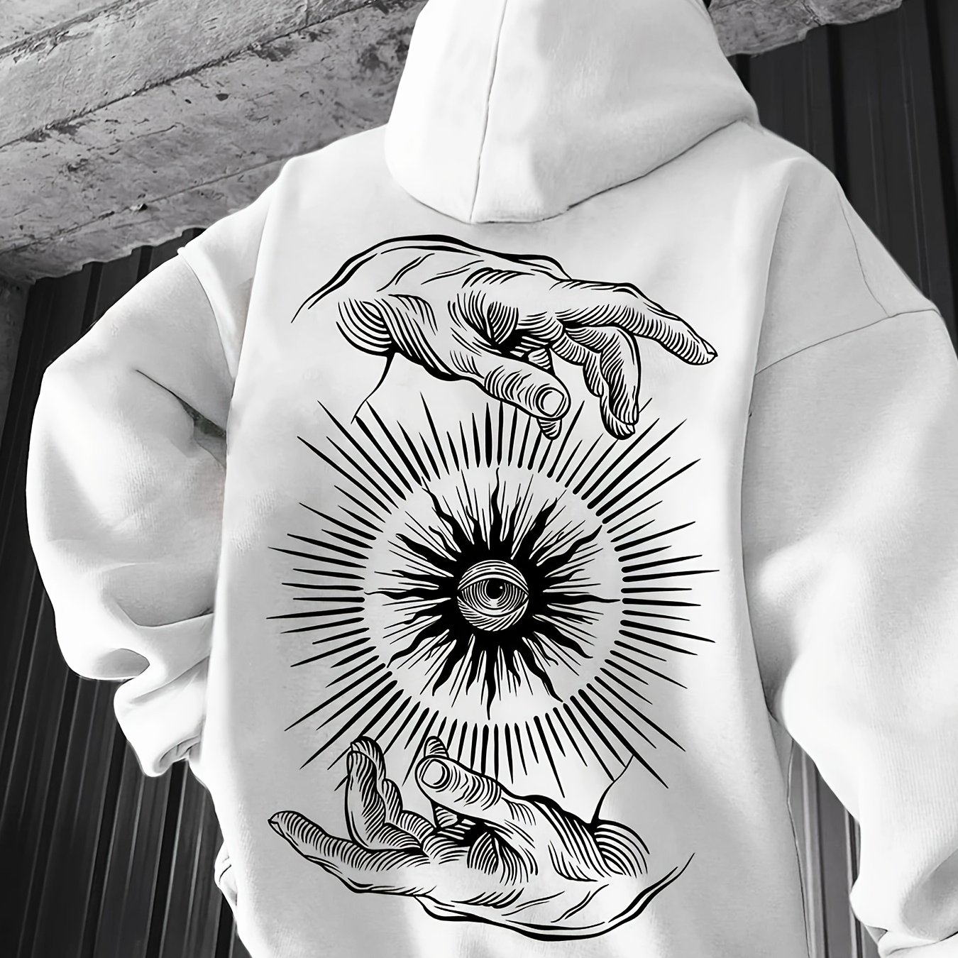 TEMU This Stylish And Casual Hoodie With Drawstring Pockets Is Outdoor Wear During The Autumn And Winter . It Features A Trendy Letter Print And Is A