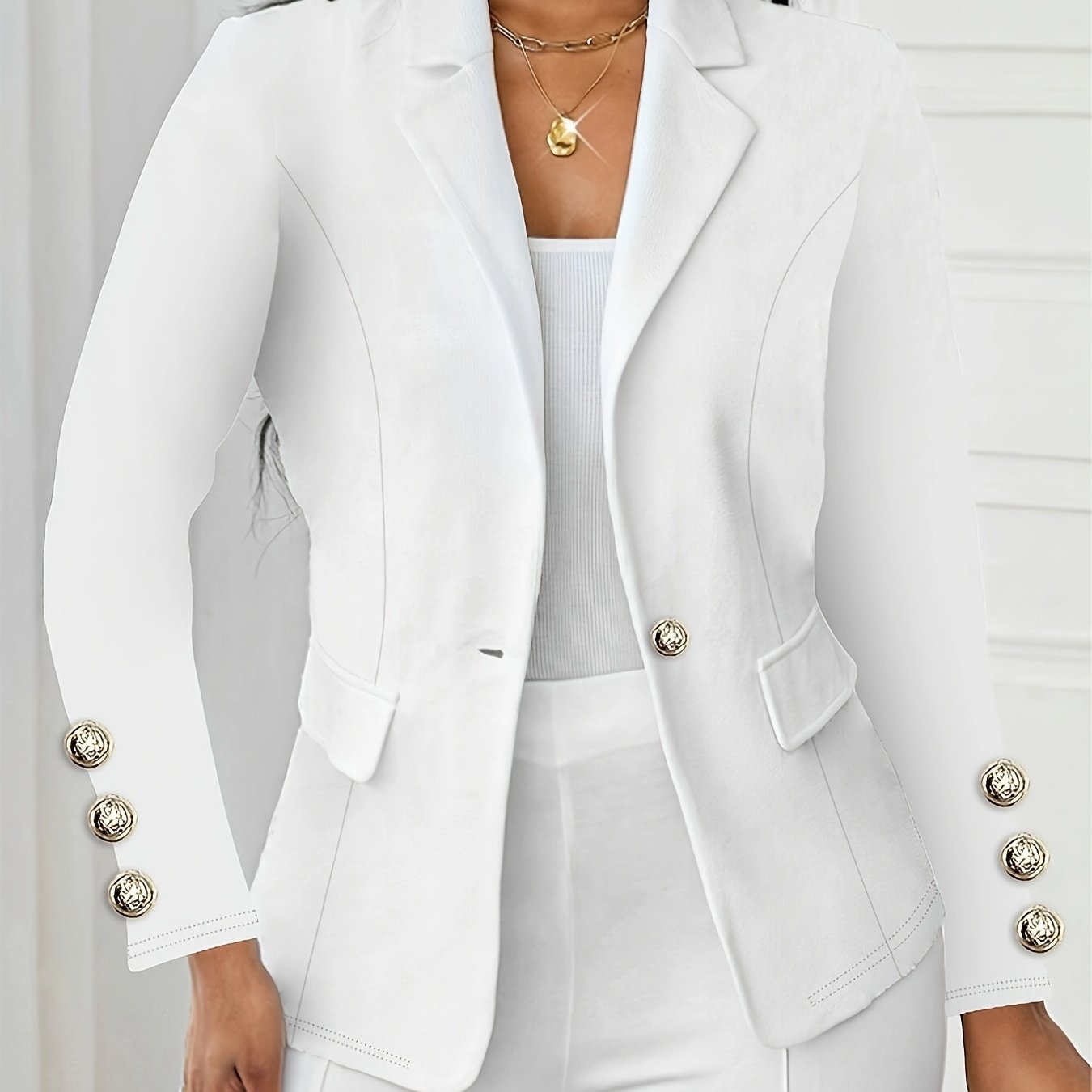 E-shop Frühlings-/Herbstmode Damen Strickjacke mit Reversknopfleiste, langärmlig, einfarbig