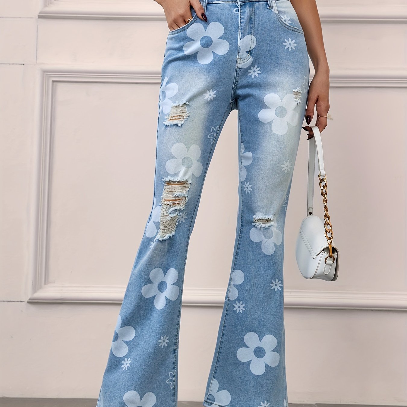 Women's Printed Stretch Denim Jeans