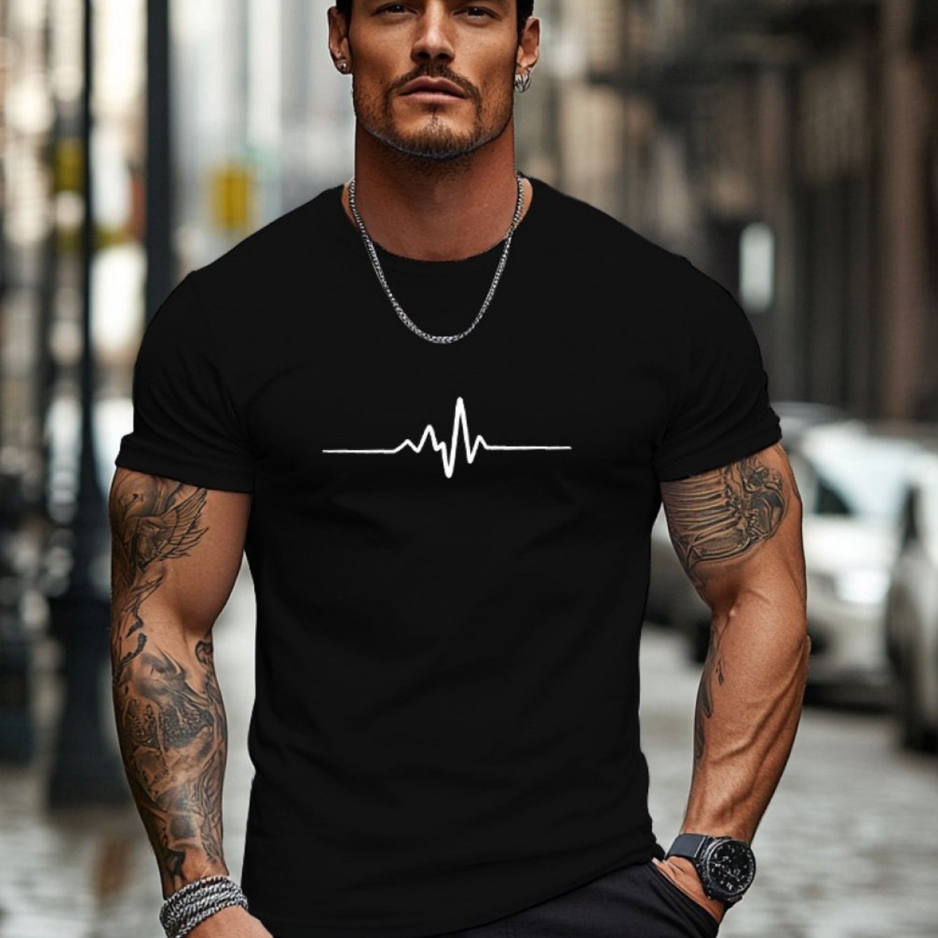TEMU New Cute T-shirt, Round Neck Breathable T-shirt, Relaxed T-shirt, New Quick-dry T-shirt, Men's T-shirt Diagram, Print T-shirt, Cute T-shirt