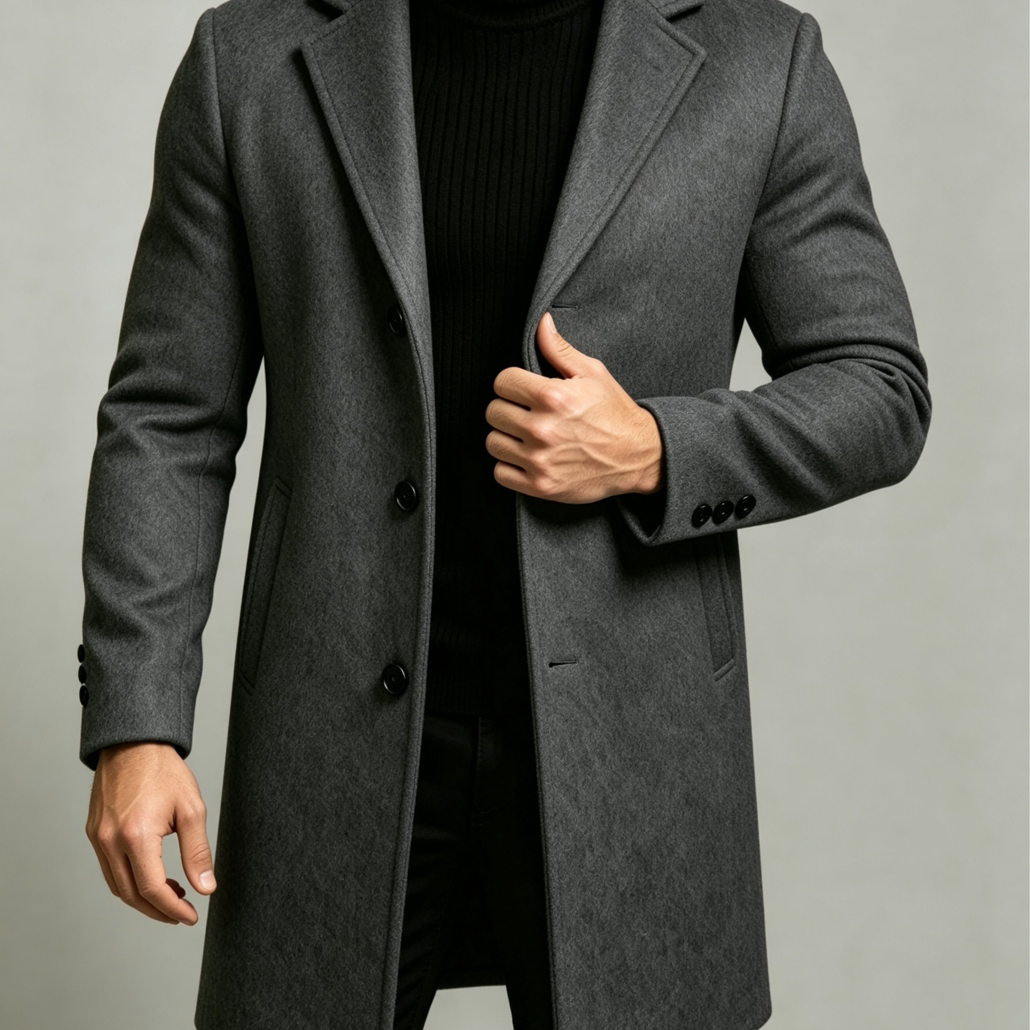 TEMU Spring/autumn Slant Pocket Men's Trench Coat, Easy Versatile Casual Jacket, Cufflinks, Business Casual Trench Coat, British Style