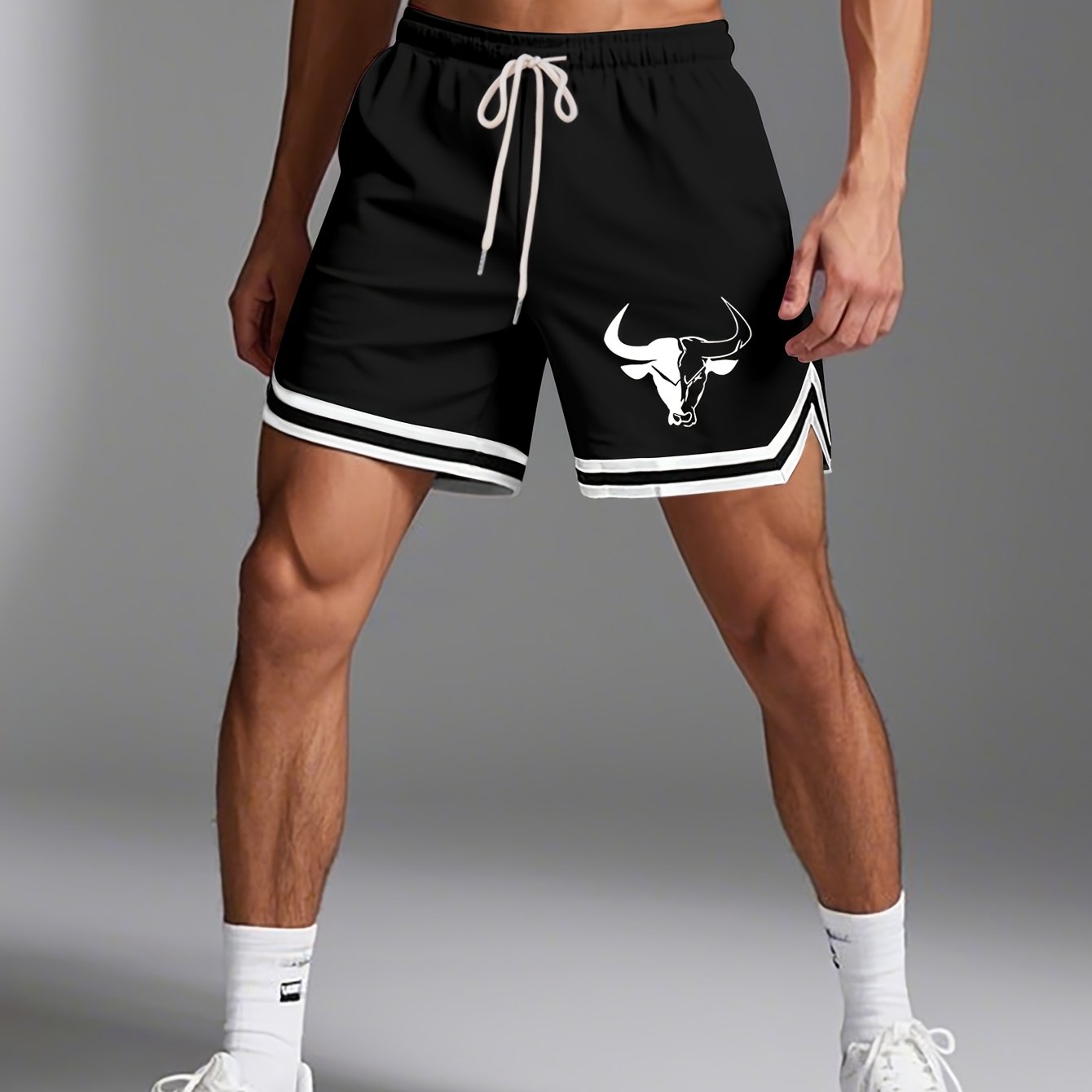 TEMU Summer Shorts, Men's Swimwear, Basketball Shorts For Men, With Pockets, Drawstring, Loose And Casual, Suitable For Sports And Running,