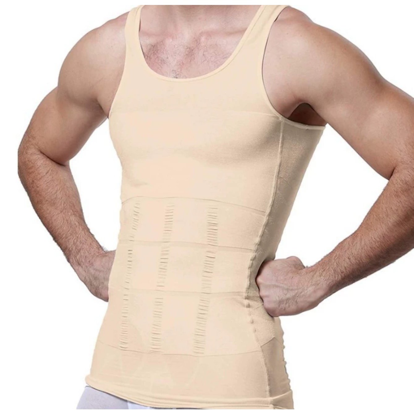 4/1pc Men's Body Shaping Round Neck Compression Vest, Sleeveless Undershirt For Running And Fitness, Gym Tank Tops For