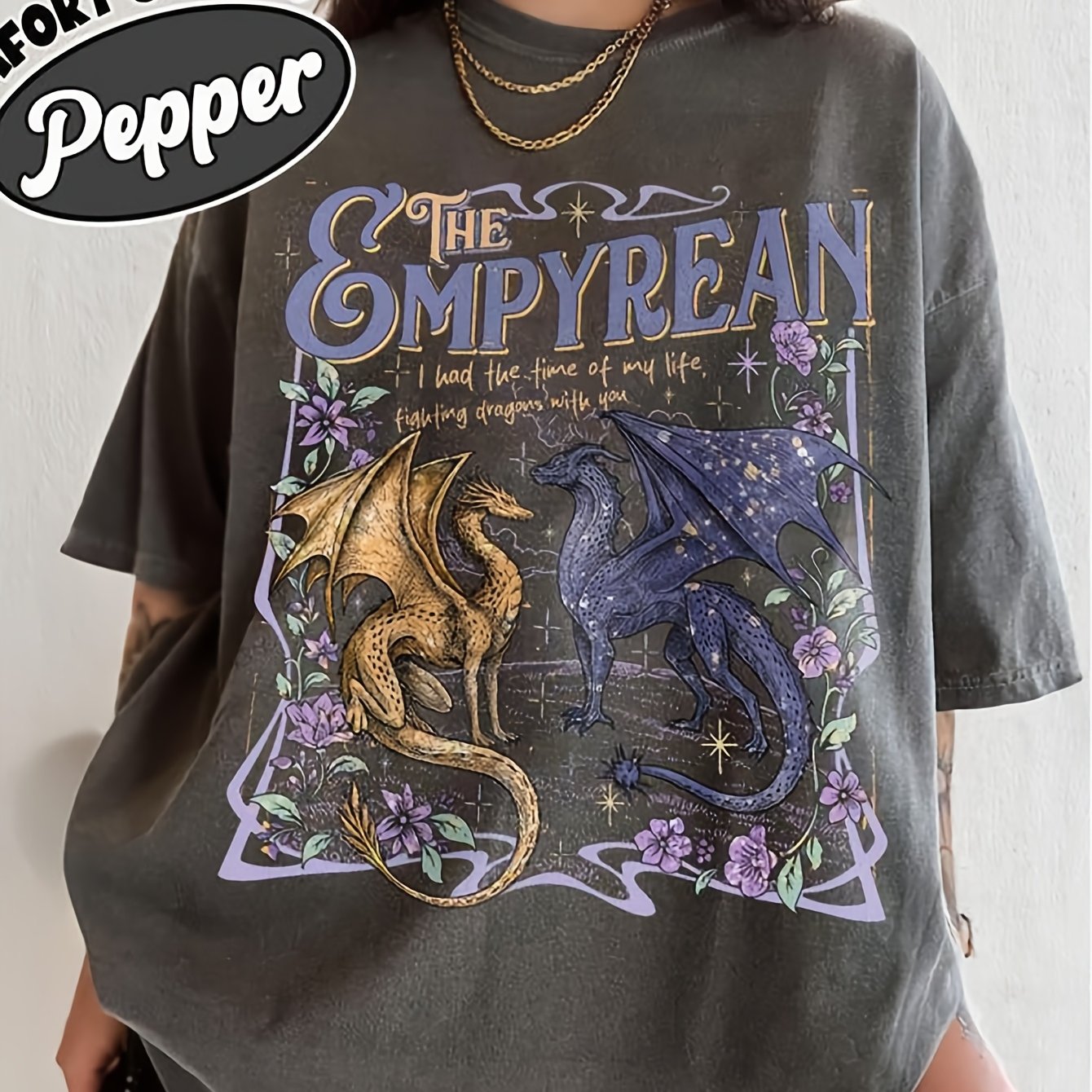 2026 New Empyrean Fourth Wing Shirt | Colors Dragon Tshirt, Casual Crew Neck, Stretch Fabric, Regular Fit, Print Pattern, Perfect For Men, Gift For Book Lover