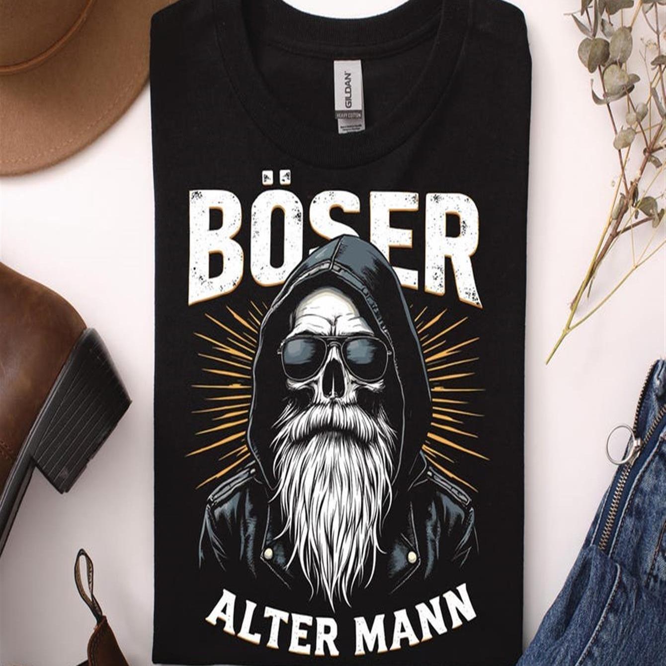 E-shop Herren-Baumwoll-T-Shirt in Übergröße – Edgy Biker-Grafik mit & ALTER Druck – Weiches Regular Fit Shirt für Motorradbegeisterte – Größen S-5XL –