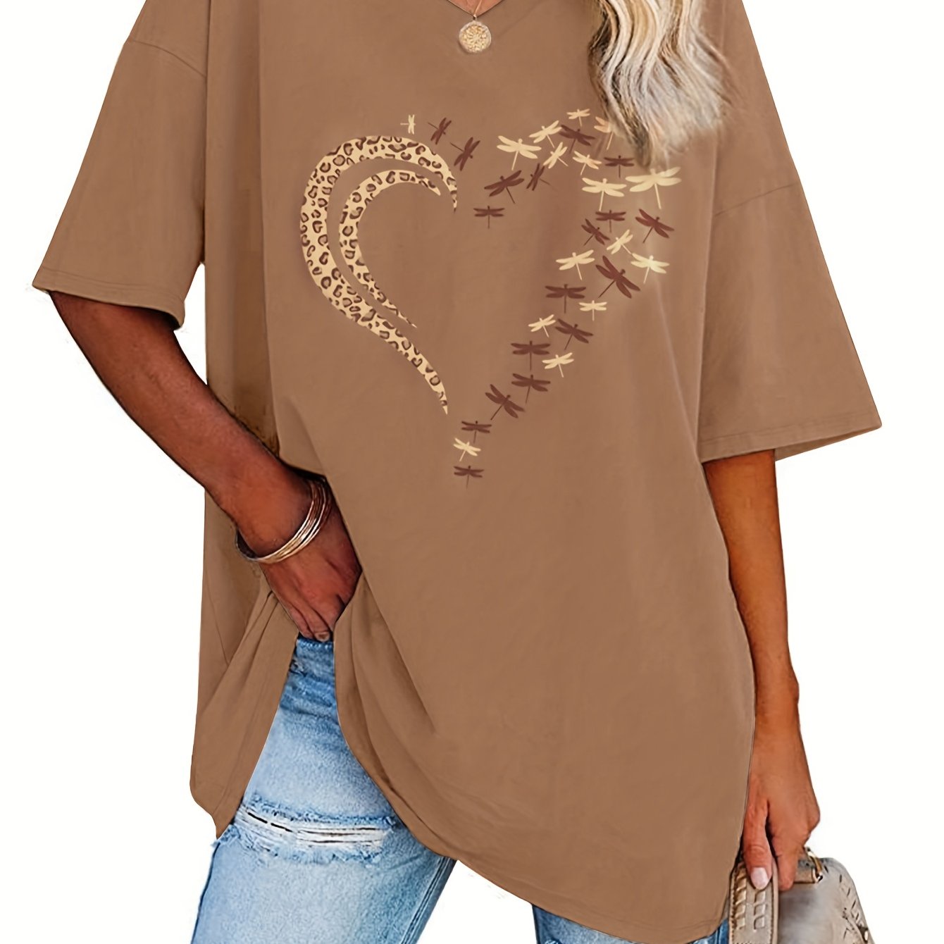 Plus Size Heart Comfortable Fashion Top