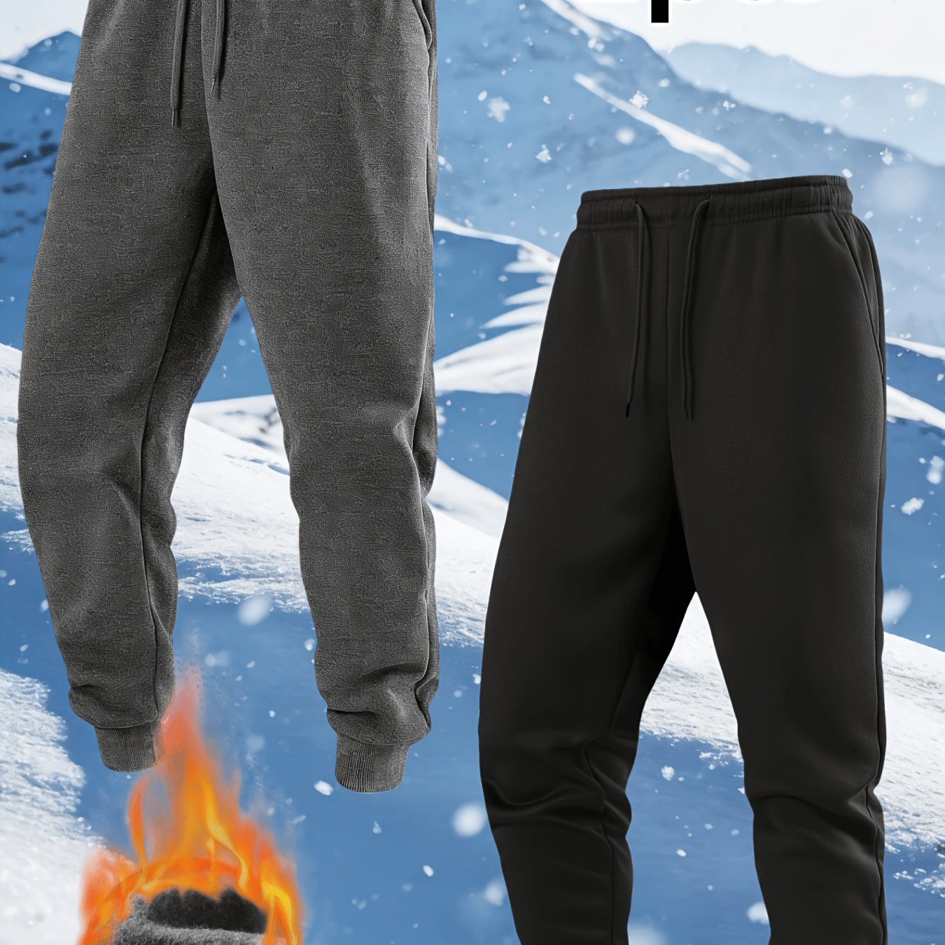 TEMU Pantalon de survêtement à cordon de serrage pour homme, lot de 2 pièces, pour sports de et loisirs à , en automne et en hiver