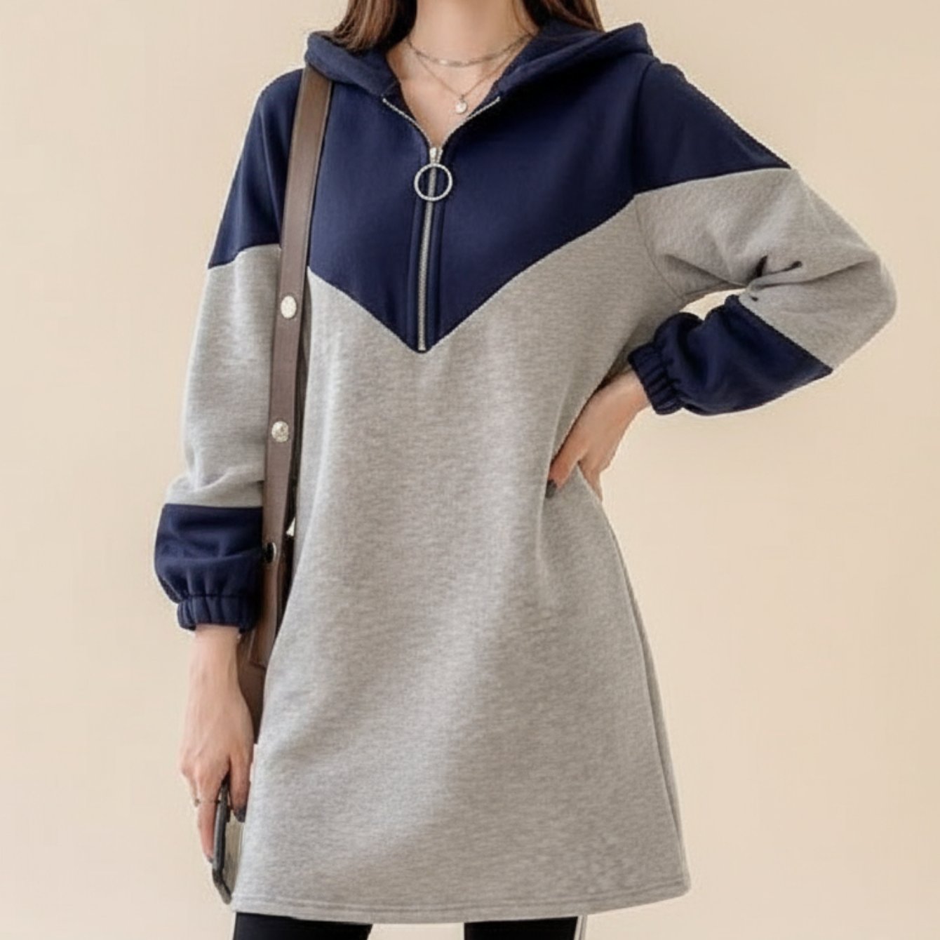TEMU Ladies' Sweatshirts, Fashionable Sweatshirts, Casual, Comfortable, Color Block , Loose, Simple, Spring And Autumn Sweatshirts