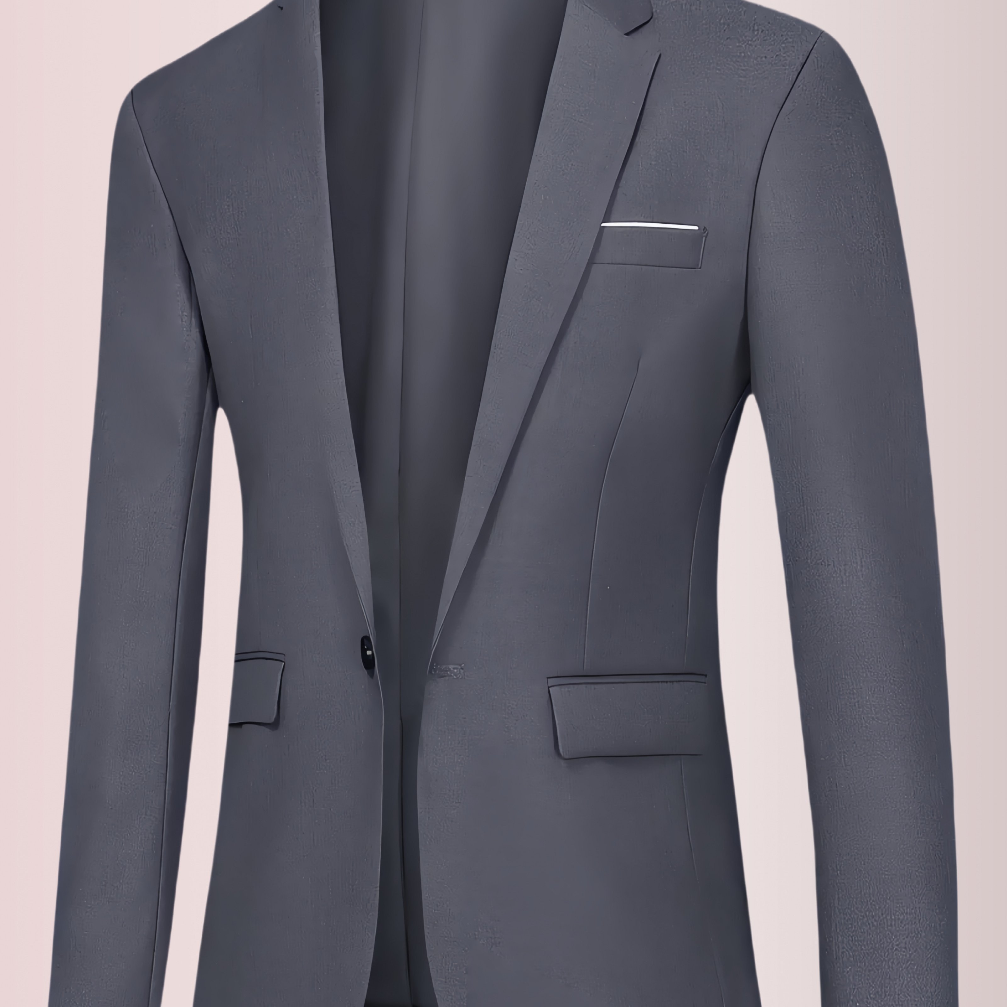 TEMU Casual Suit Jacket For Men, Light Jacket, Youth Solid Color Gray Middle-aged And Elderly Jacket For Men