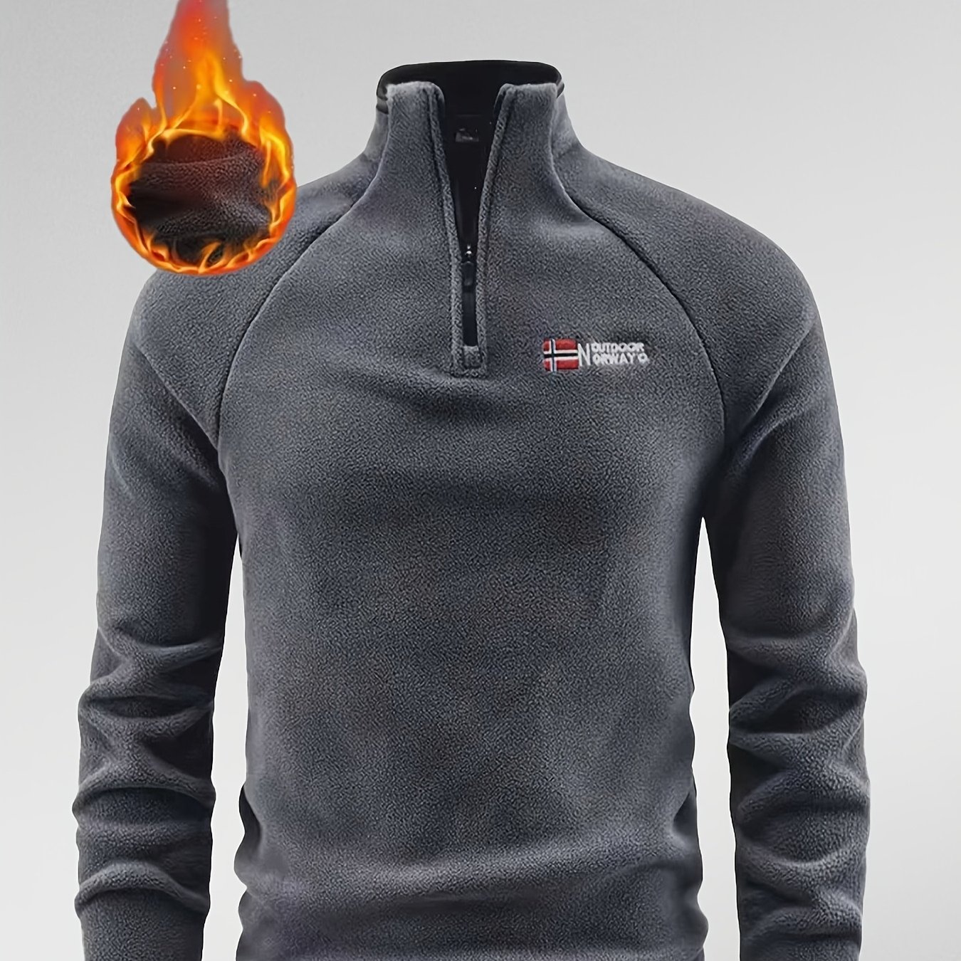 TEMU Men's -lined Warm Jacket, Comfortable And Soft Fabric, Half-zip Design, A Must-have Fashion Item For Autumn And Winter, Ideal For Outdoor