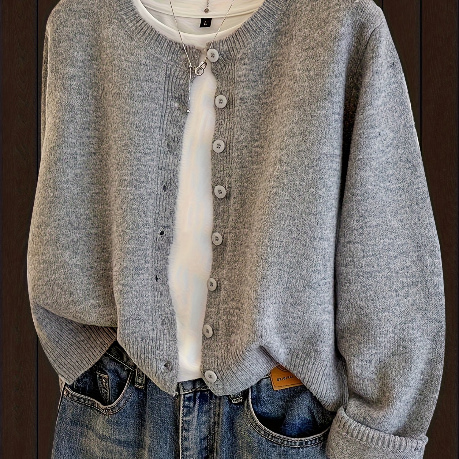 E-shop ZD0314108 Kurzarm-Strickjacke mit Knopfleiste, bequemer und stylischer, weicher Cardigan für Frühling und Herbst, vielseitige Freizeitjacke für