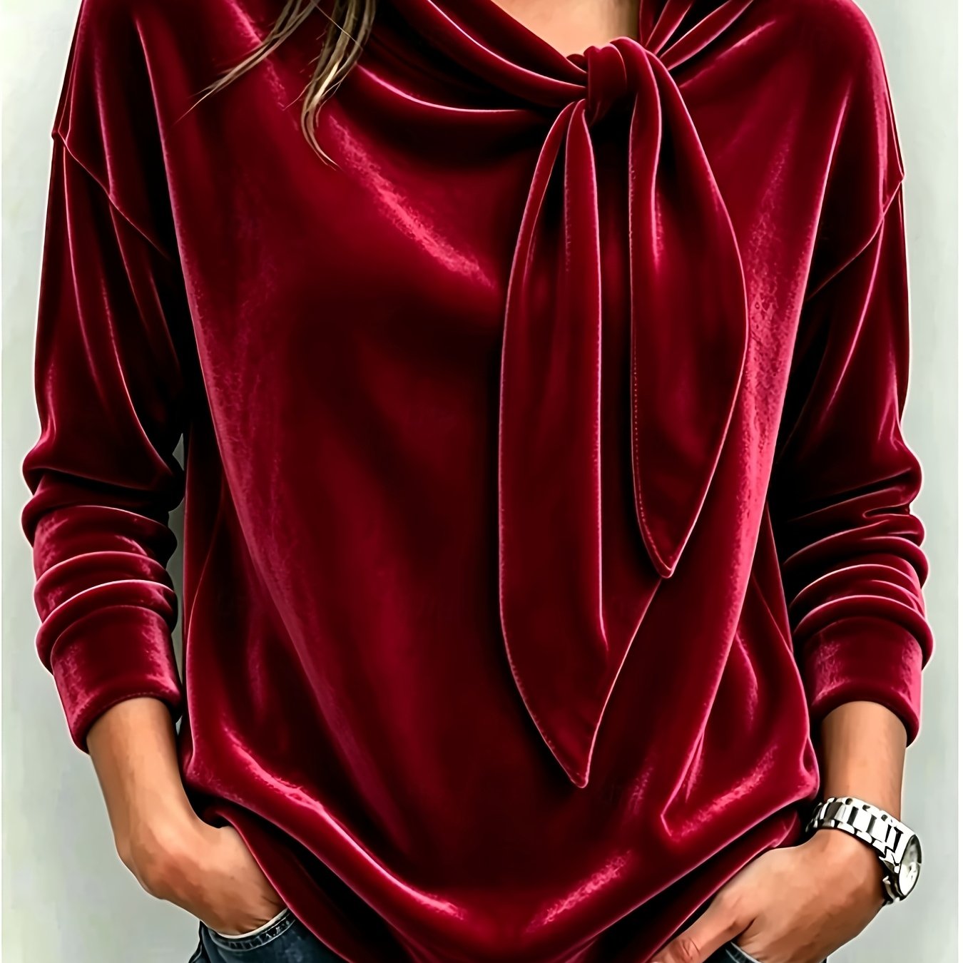 TEMU Women's Casual Elegant Twisted Fashion Sweatshirt Long Sleeve Turtleneck, Autumn/winter