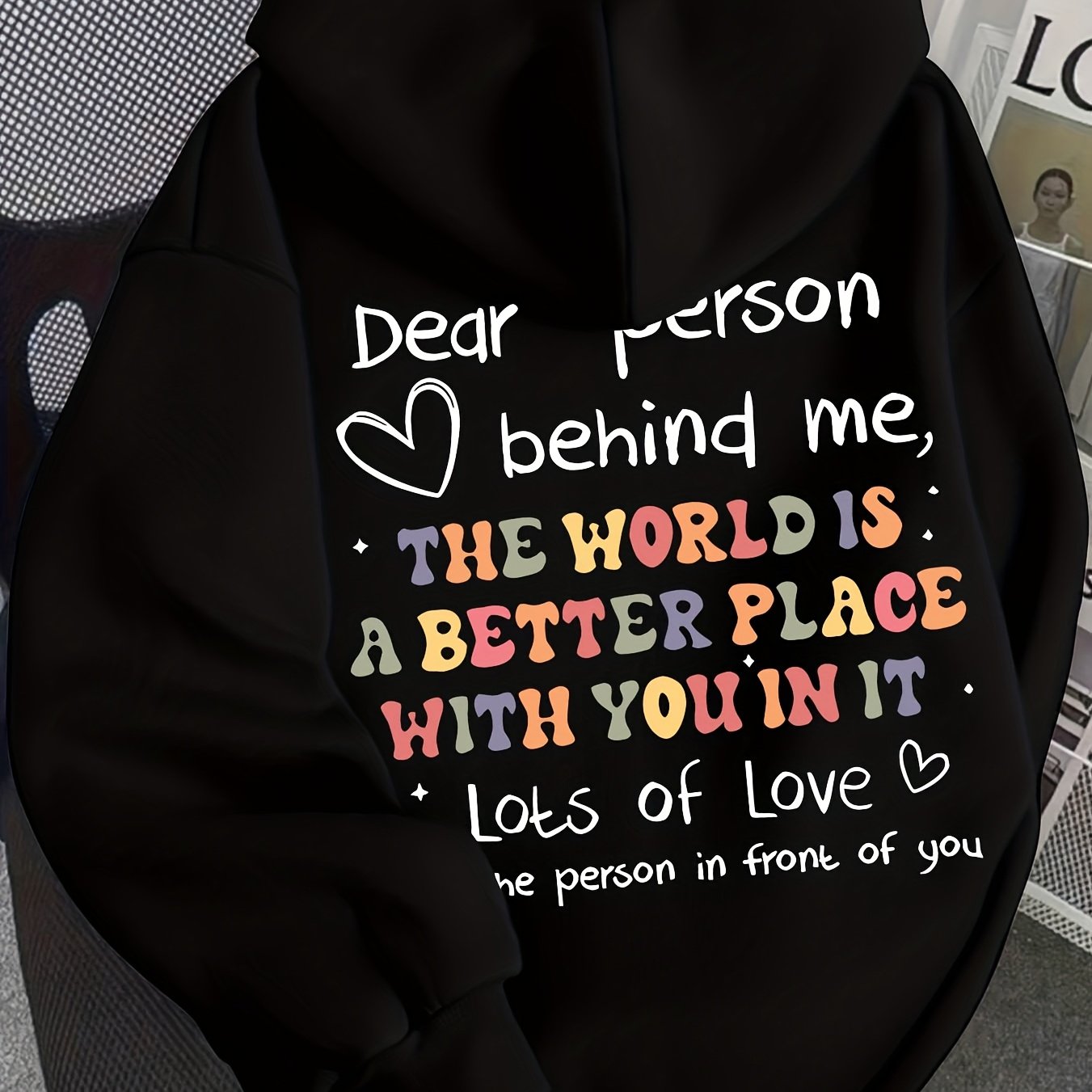 TEMU D92 - Women's Stylish Hooded Sweatshirt With Colorful English Print, A Fashionable And Versatile Hoodie Lj1246wy
