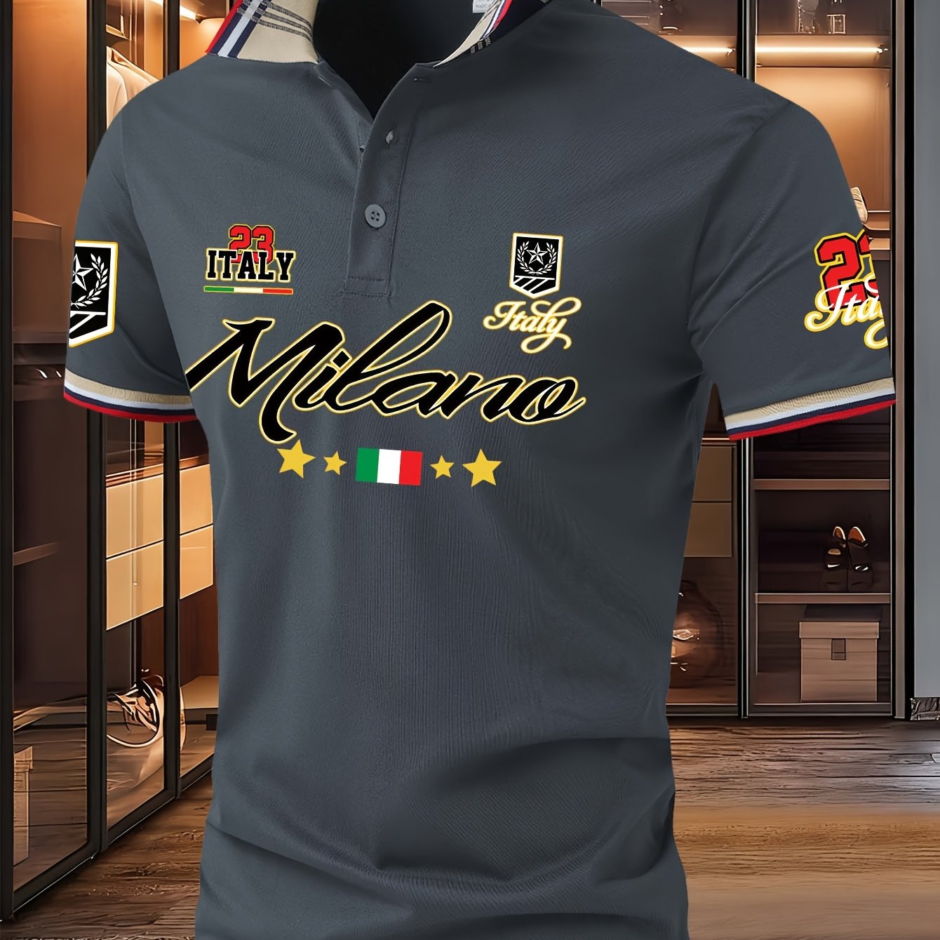 TEMU Letter New Summer Shirt With Collar Design, A Comfortable And Summer Men's Casual Sport Top, Perfect For Business, Travel, Work, Dating, And