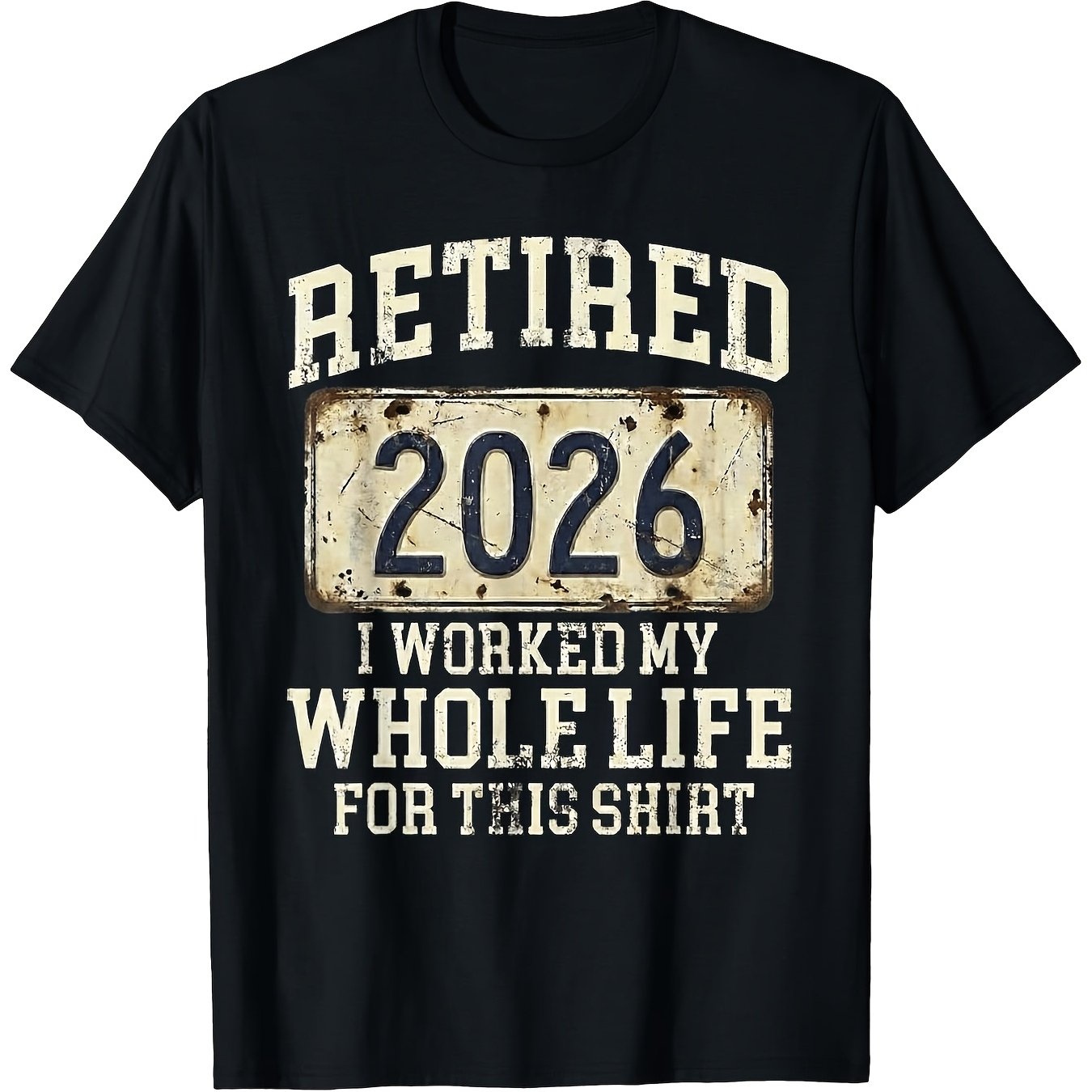 TEMU T-shirt humoristique « Officiellement retraité 2026 » - Cadeau de retraite pour papa, maman, collègues - T-shirt unisexe coupe ample avec slogan