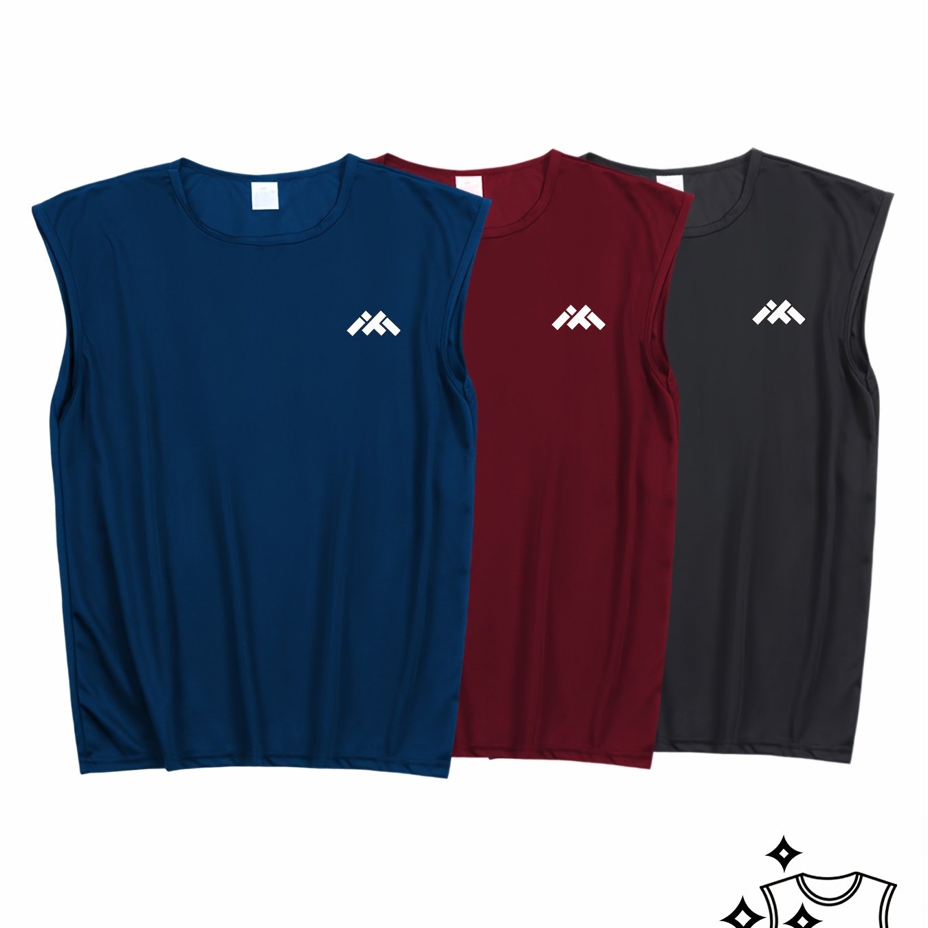 TEMU 3pcs Men's Plus Size Sleeveless Vest, Breathable, Quick Drying, Ultra-thin, With Loose Basic Pattern, When Worn Alone Or Stacked, And Stick To