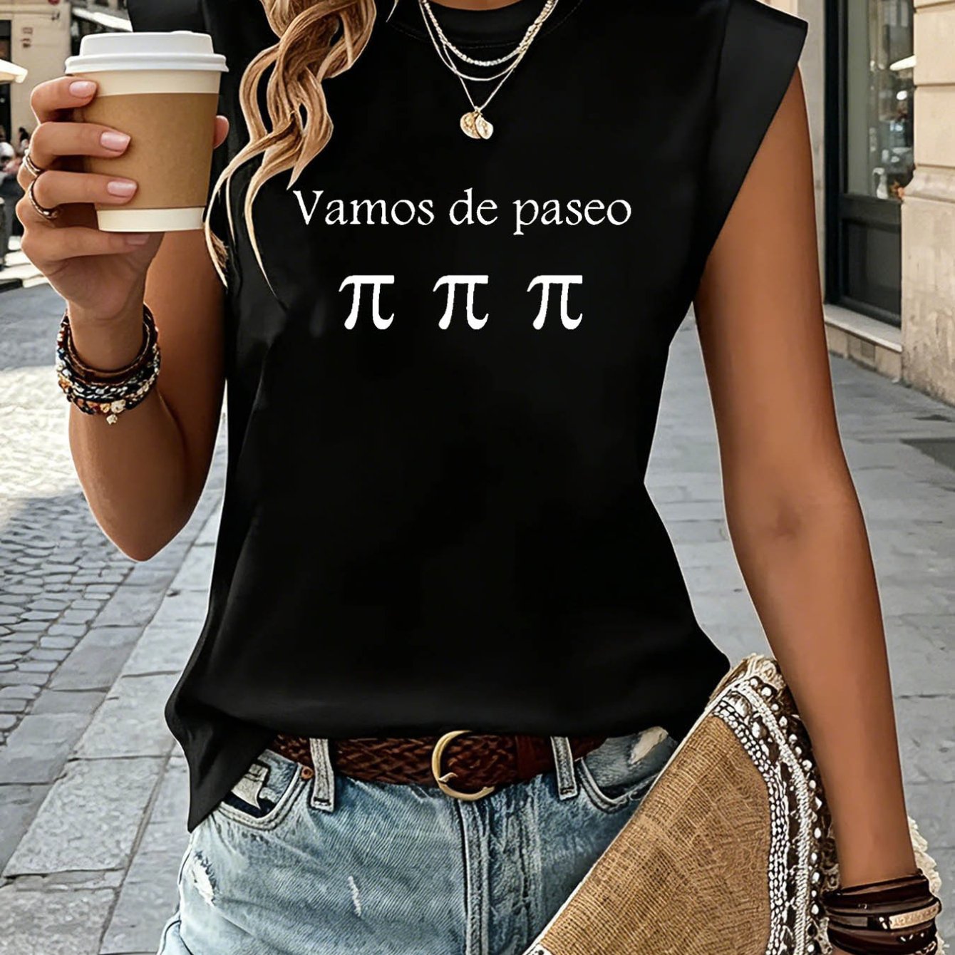 TEMU Camiseta para mujer "Vamos De " para pasear al perro - camiseta de humor para de mascotas " ", sin , cuello , casual, adecuada para /verano,