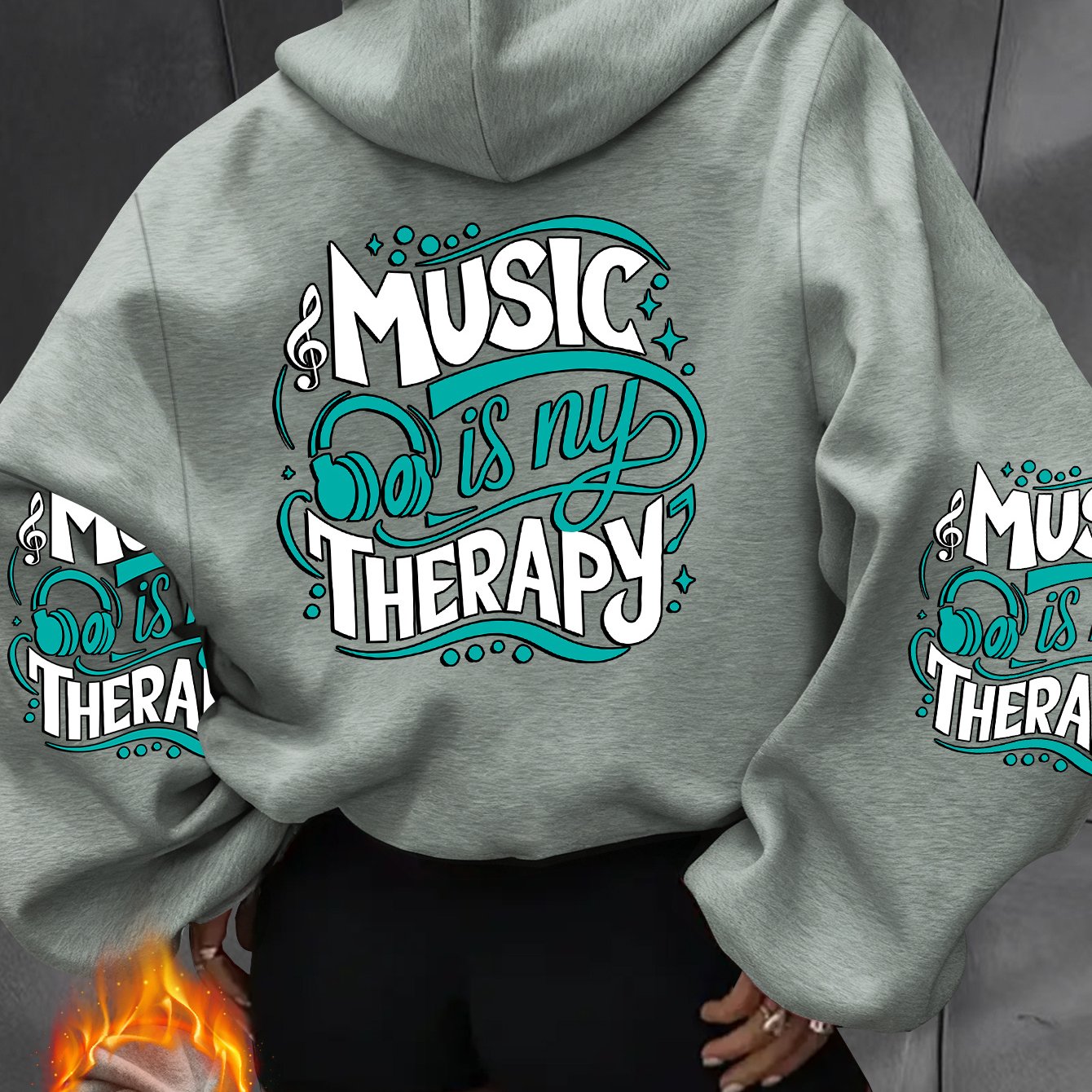 Image of A My Therapy Design Trendy Hoodie Women's Hoodie High Quality Thick Sweatshirt For Casual Wear And Everyday Use Gift For Music Lovers