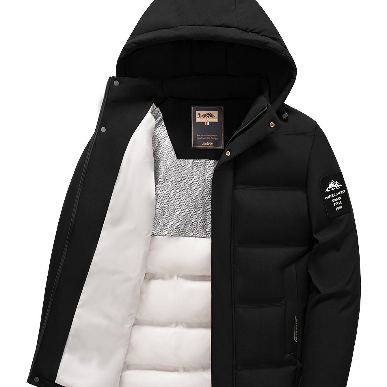Men's Padded Jacket with Three-Dimensional Cutting