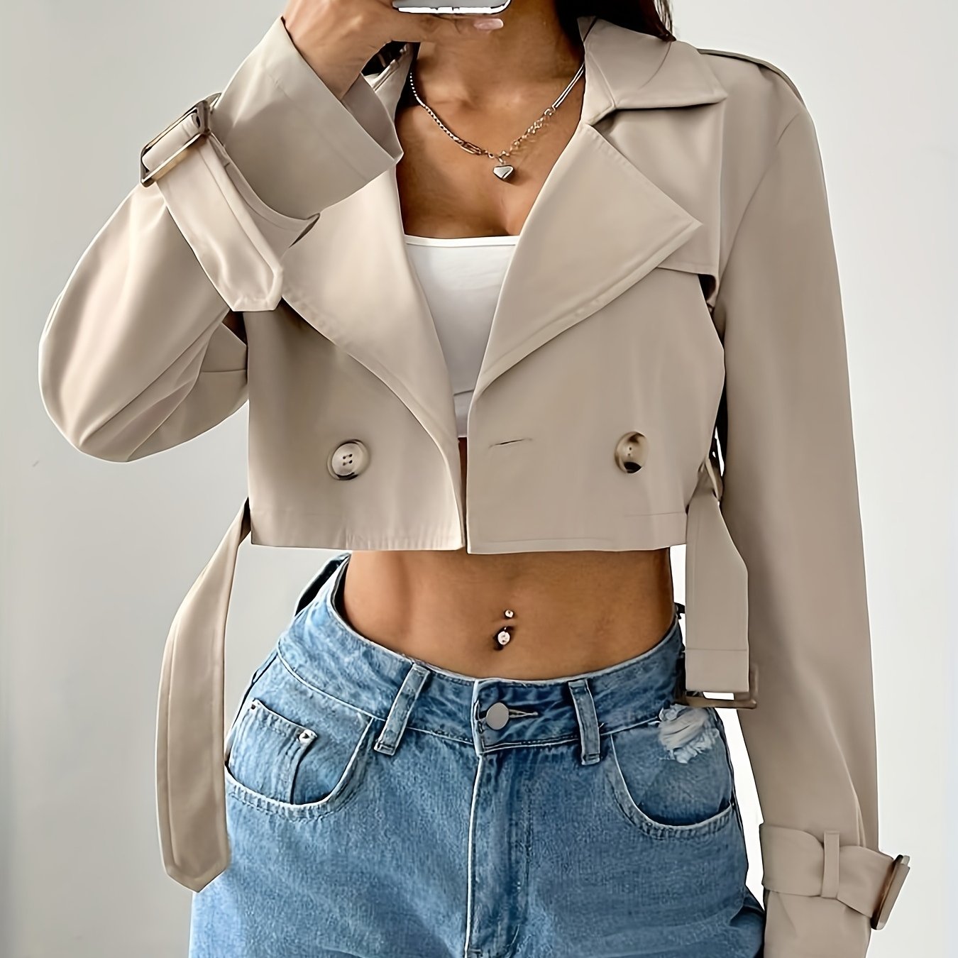 E-shop Elegante, spezielle Damen-Kurzjacke mit lockerer Passform langen Ärmeln als Oberbekleidung