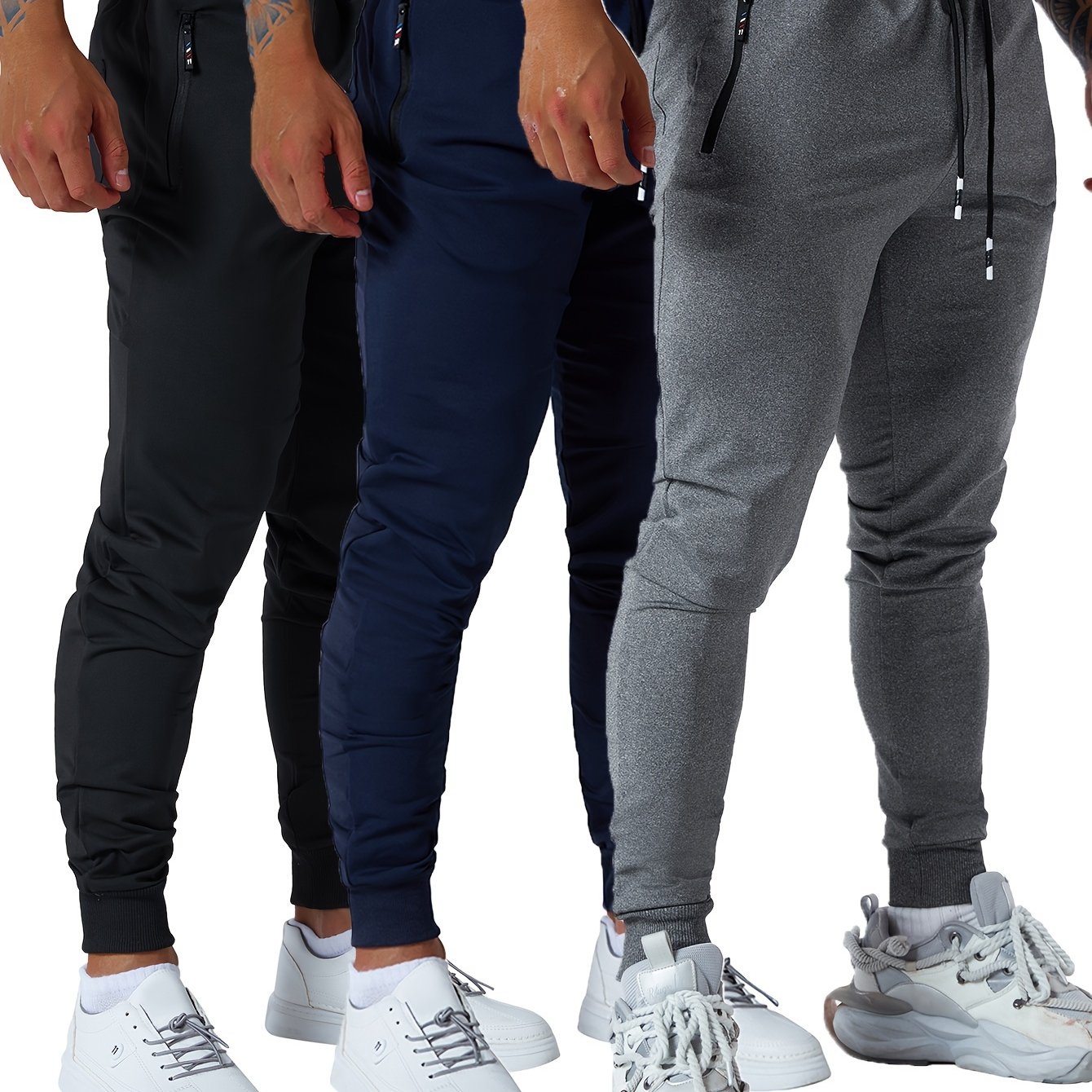 TEMU 3pcs Mens Jogging Casual Pants Joggers Sweatpants Workout Sweatpants For Men