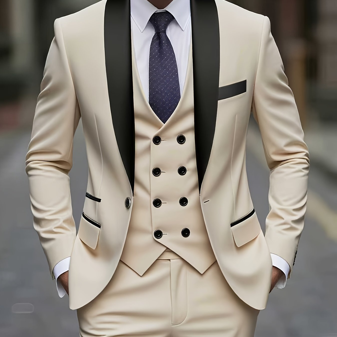 TEMU Men's 3pcs Suit Set, Jacket   Vest   Trousers, Fashionable And High-quality, Suitable For Weddings, Parties, Or Formal Events