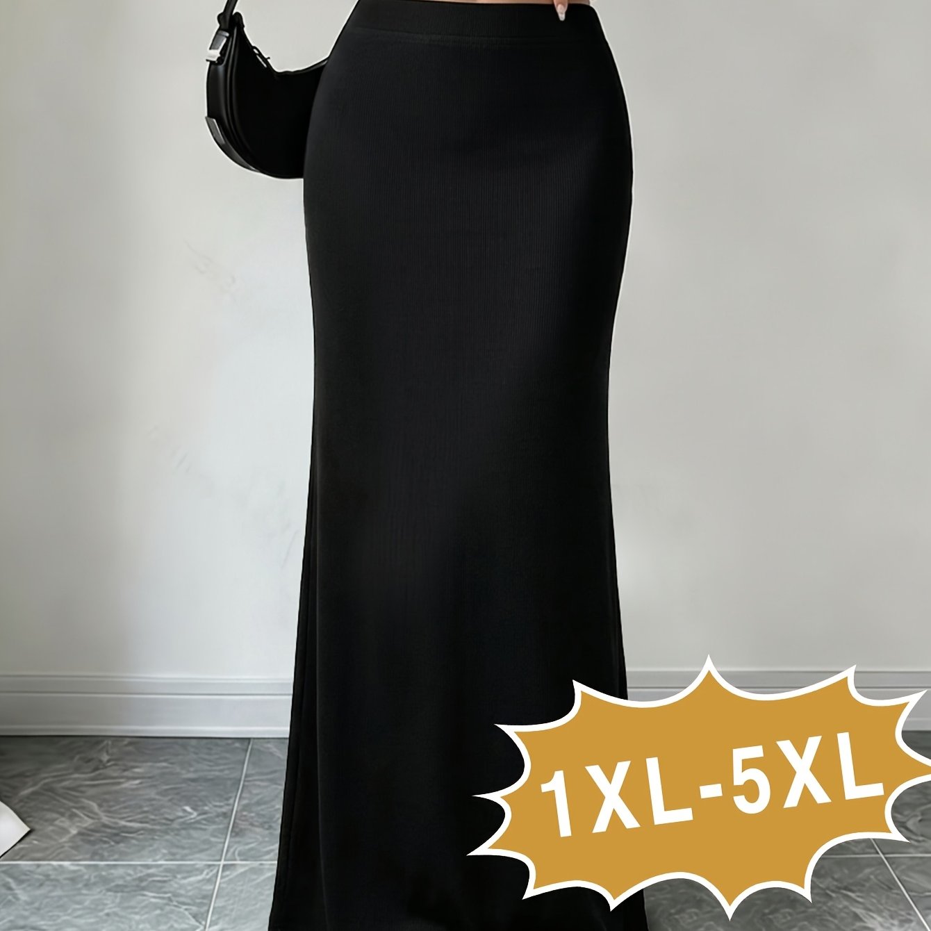 TEMU Plus Size Spring Summer Skirt - Loose And Comfortable Solid Color, Casual Nightgown For Women