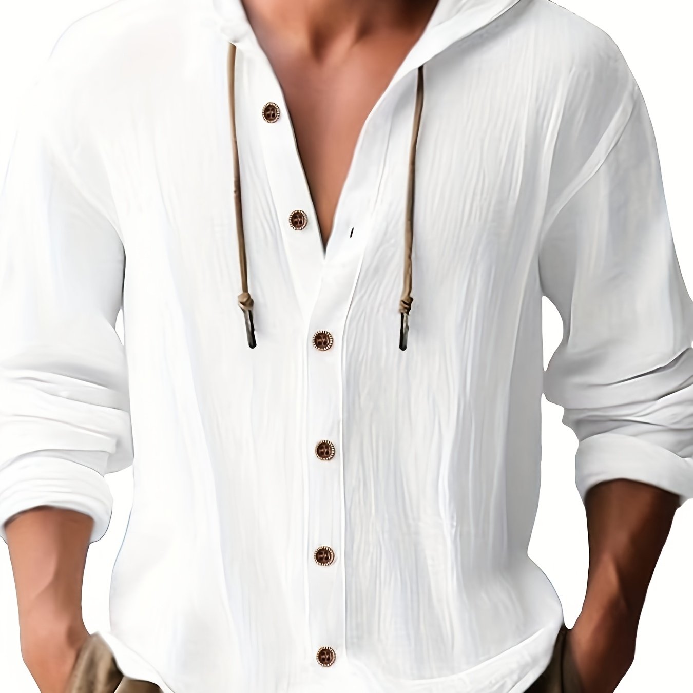 Men's Spring And Autumn Fashion Versatile Casual Long-sleeved Shirt, Light, Comfortable And Breathable Linen And Solid Color Shirt, New Season