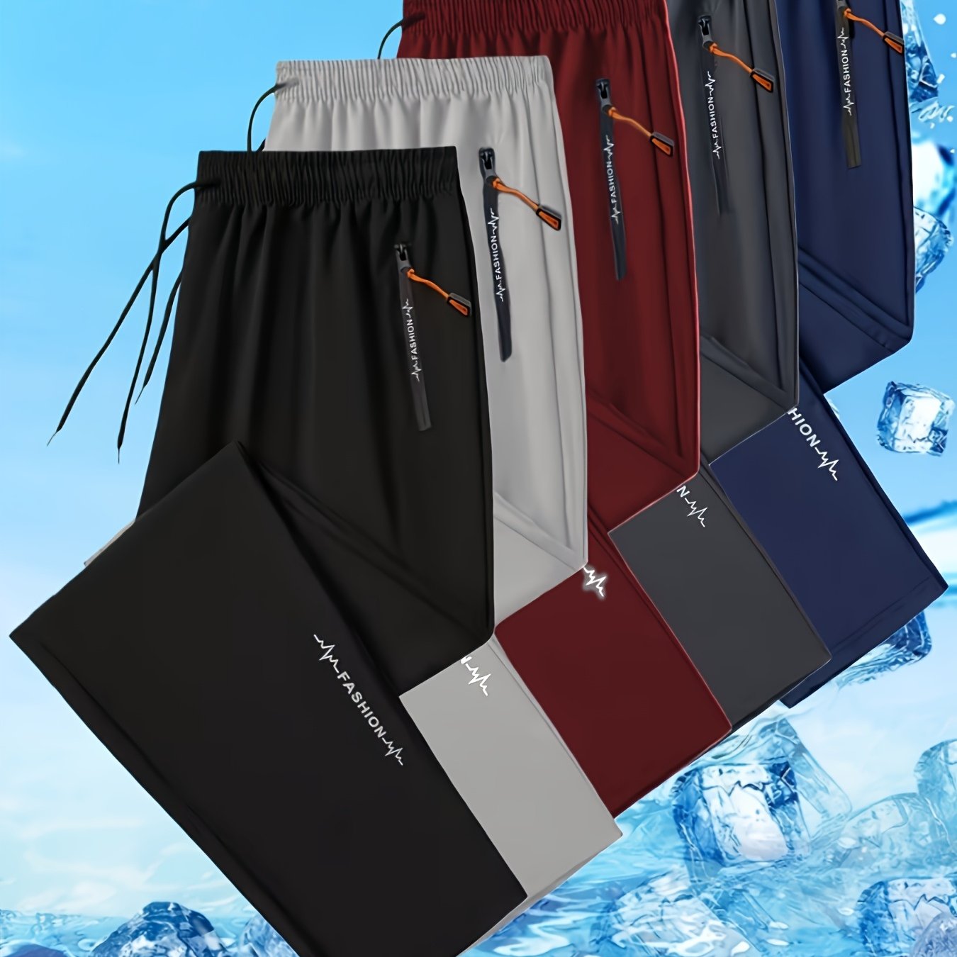 5pcs Running Pants, Men And Women, Unisex, With Zipper Pockets, Perfect For Exercise, , Suitable For Training And Athletic Activities, Drawstring Waistband, Ideal For Spring, Summer, And Autumn