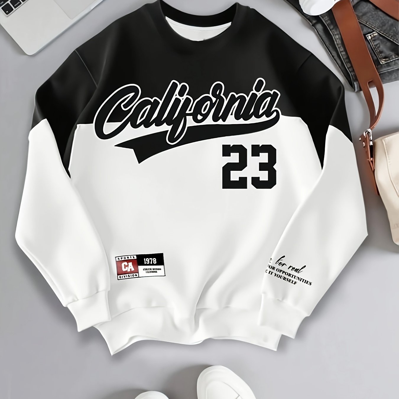 TEMU Printed Design Not Textured/embroidered/sequins Not Jean The Print Men's Casual Printed Long-sleeve Sweatshirt