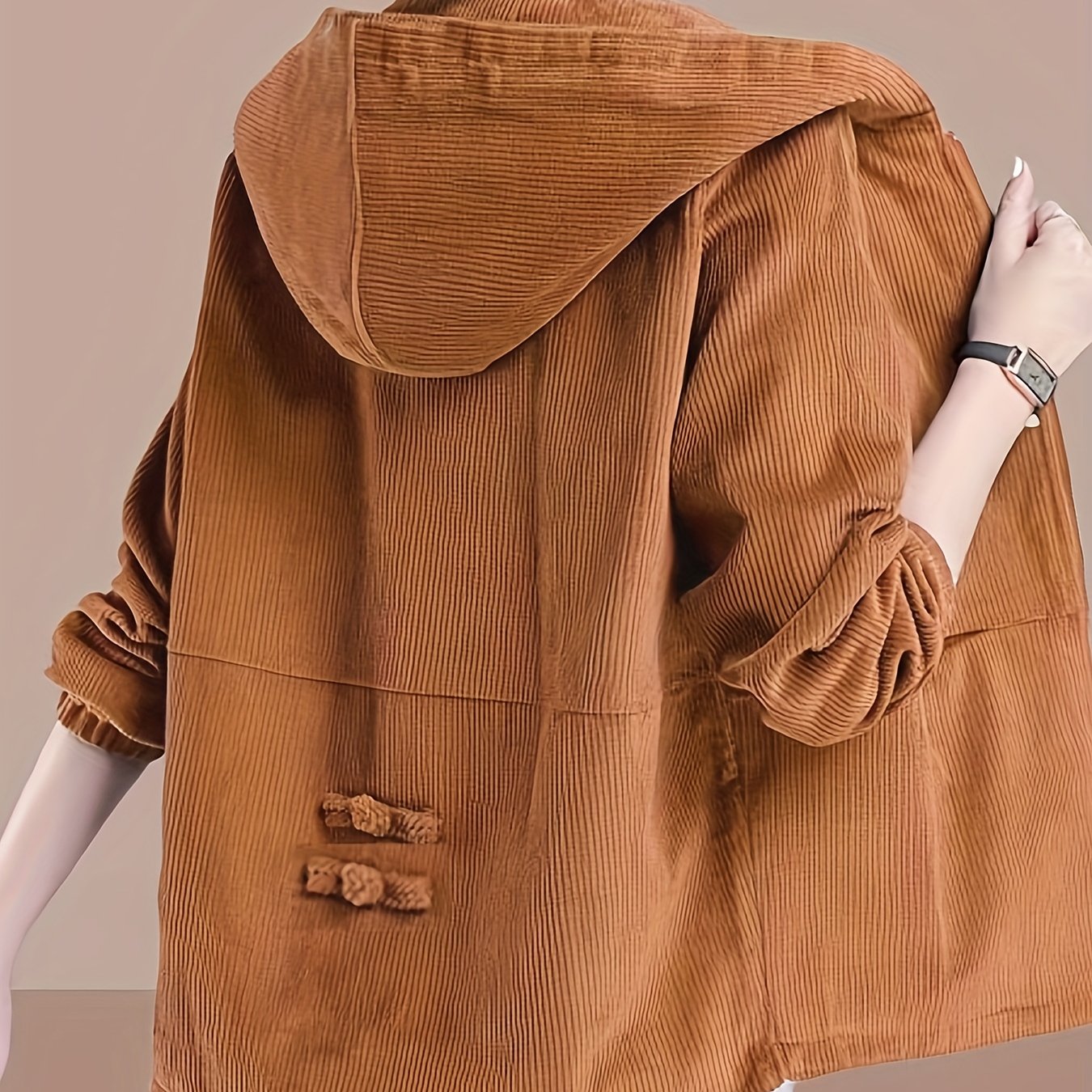 TEMU Veste décontractée à capuche grande taille, style coréen printemps/automne, cardigan et slim en velours , haut polyvalent et