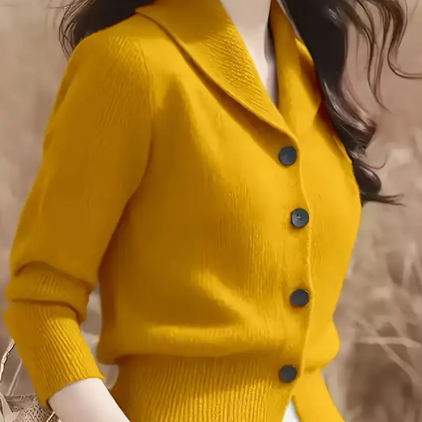 TEMU Women's Lapel Sweater Jacket
