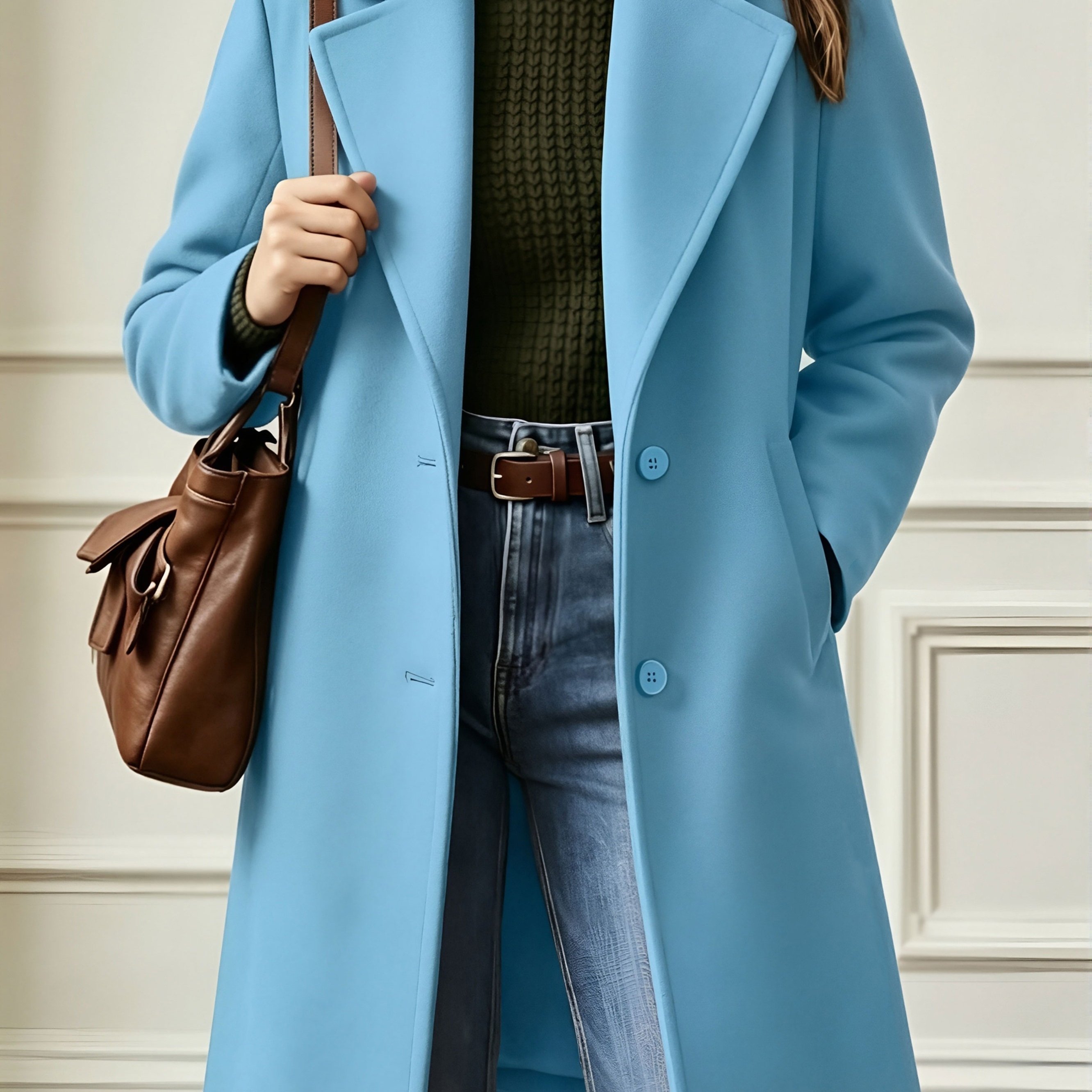 TEMU Plus Size Women's Fall Winter Suit Lapel Coat, Mid-length Elegant Loose Commuter Casual Women's Jacket