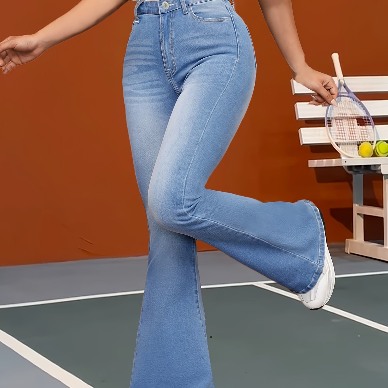 Light Blue Stretch Slant Pocket Jeans