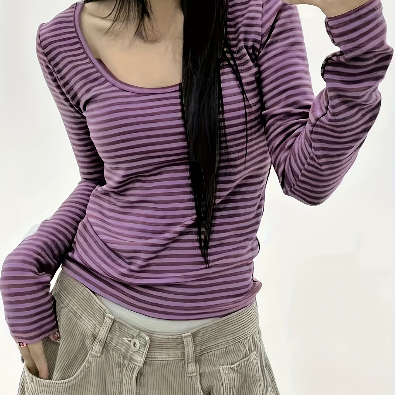 Striped T-shirt, Women's Cothing