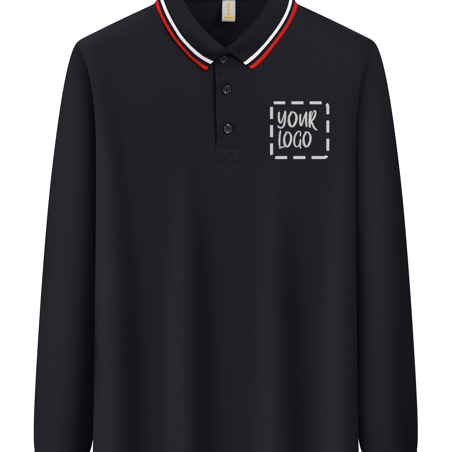 TEMU 1pc Men's Custom Logo/logo & Text Print Shirt - Personalized Left Chest Button-fit Logo Suitable For Workwear, Team Uniforms, Promotional Gifts,
